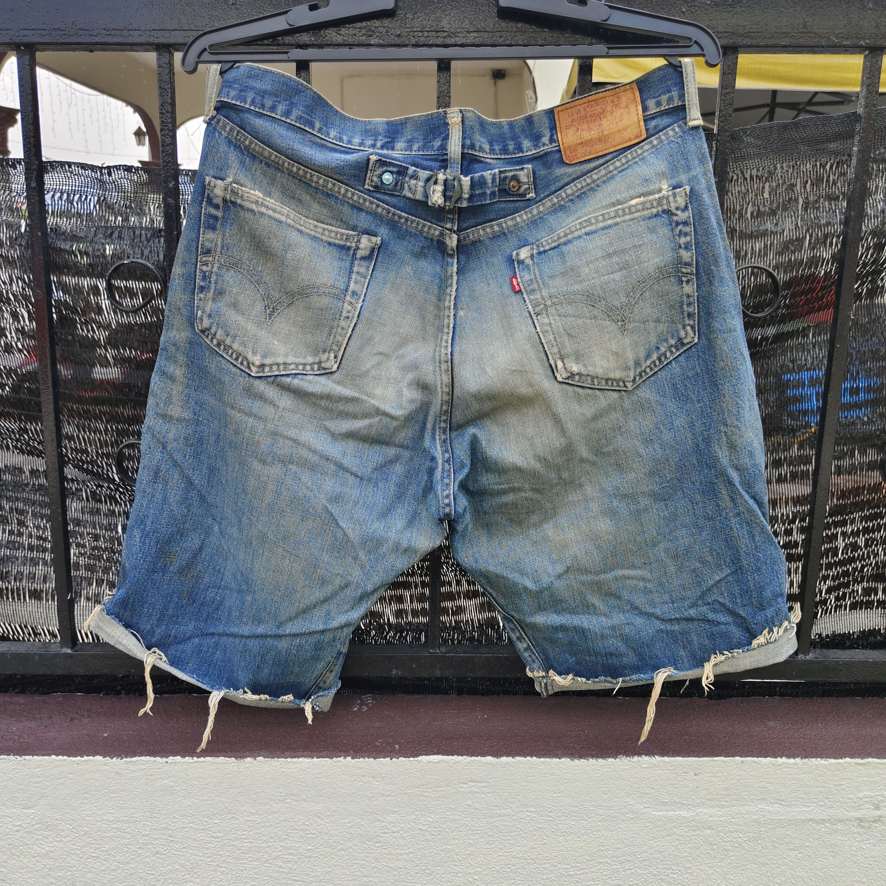 Levi's Vintage Levi's 702 Big E Short Cutoff Selvedge Jean Size US 35 - 2 Thumbnail