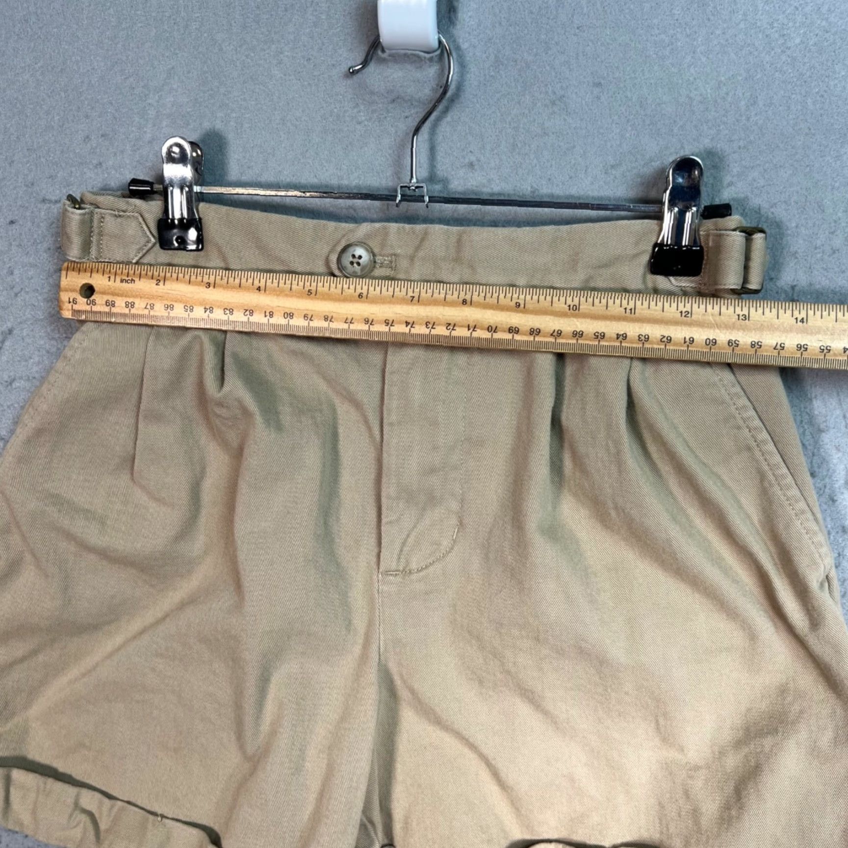 Banana Republic Banana Republic Womens Size 0 Petite Khaki Cotton High-Waist Pleated Shorts Womens Size 25" / US 0 / IT 36 - 5 Thumbnail