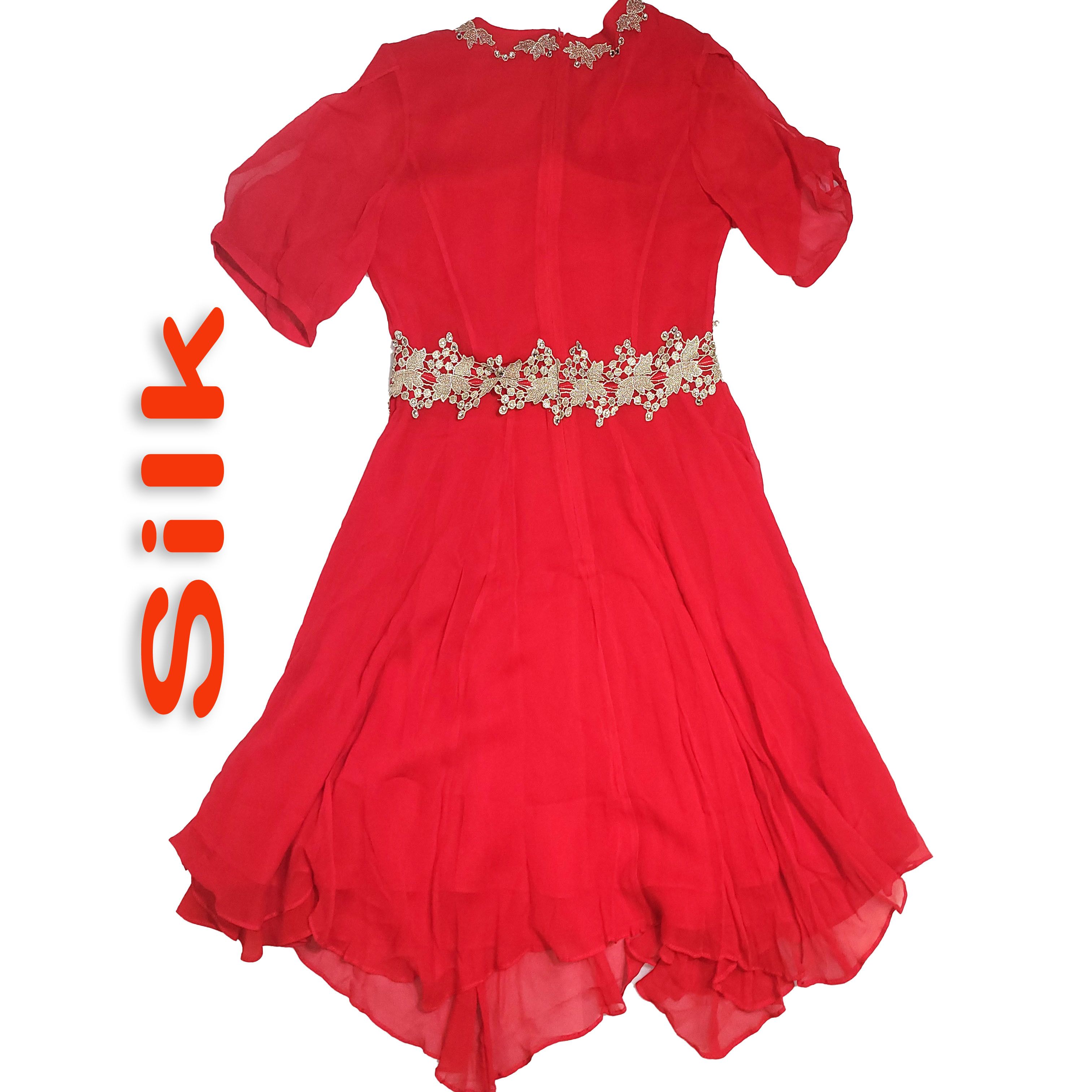 Other Women's Silk Size S Short Sleeve Dress SDK396 Size S / US 4 / IT 40 - 4 Thumbnail