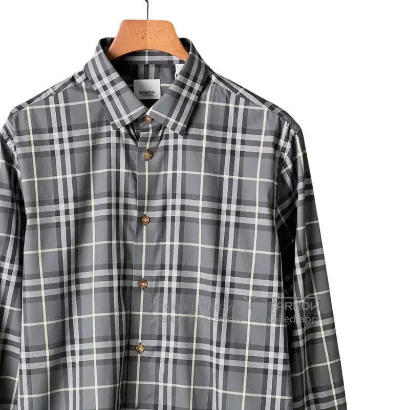 Burberry Burberry Gray Plaid Long Sleeve Shirt. Size US L / EU 52-54 / 3 - 3 Thumbnail