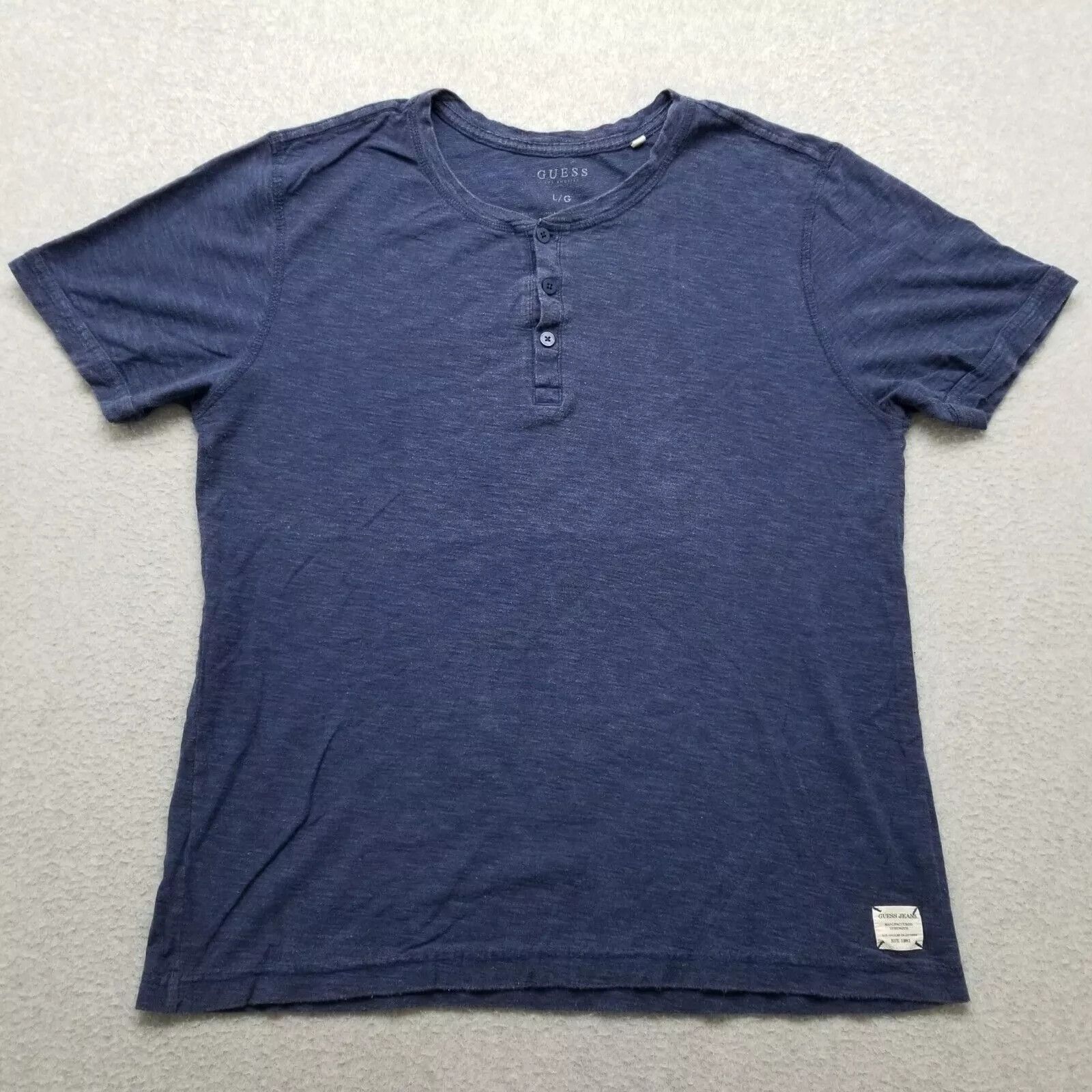 Guess Guess Shirt Mens Large Blue Short Sleeve Casual Button Up Size US L / EU 52-54 / 3 - 1 Thumbnail