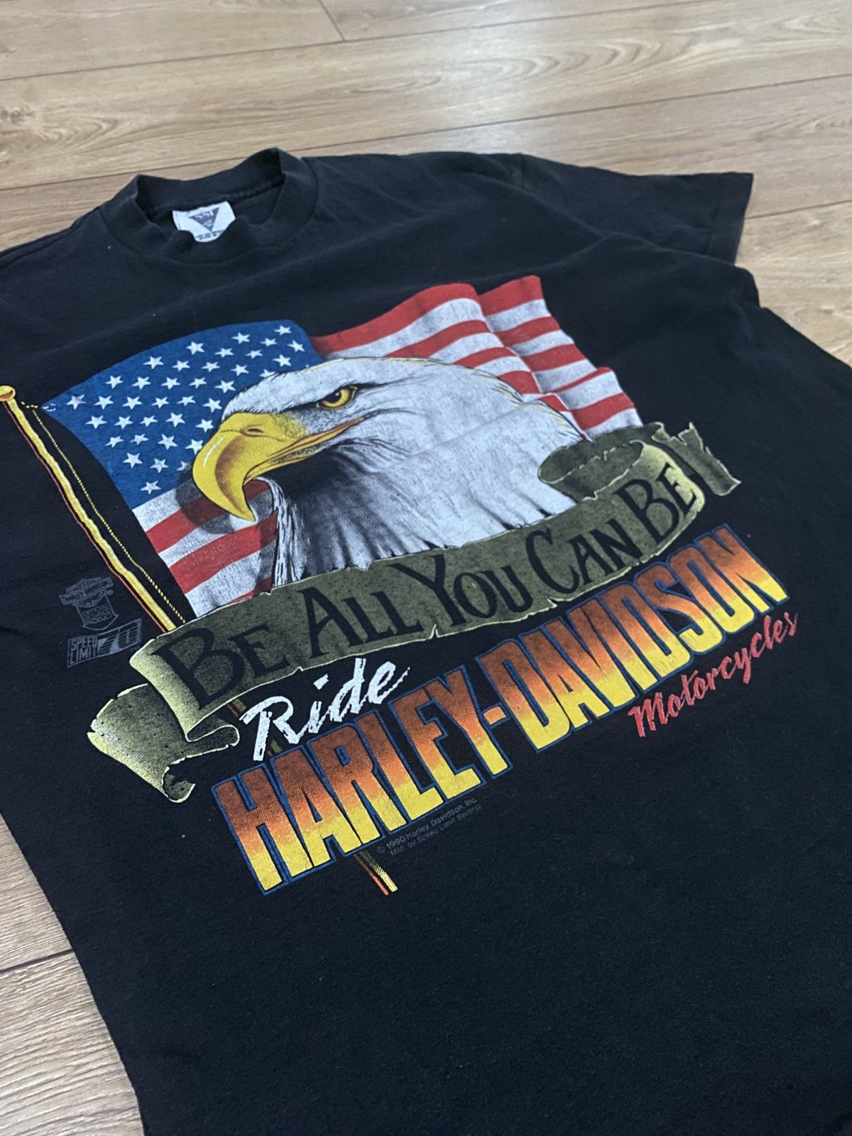 Harley Davidson Vintage 1990 Harley-Davidson "Be All You Can Be" T-Shirt Size US L / EU 52-54 / 3 - 2 Thumbnail