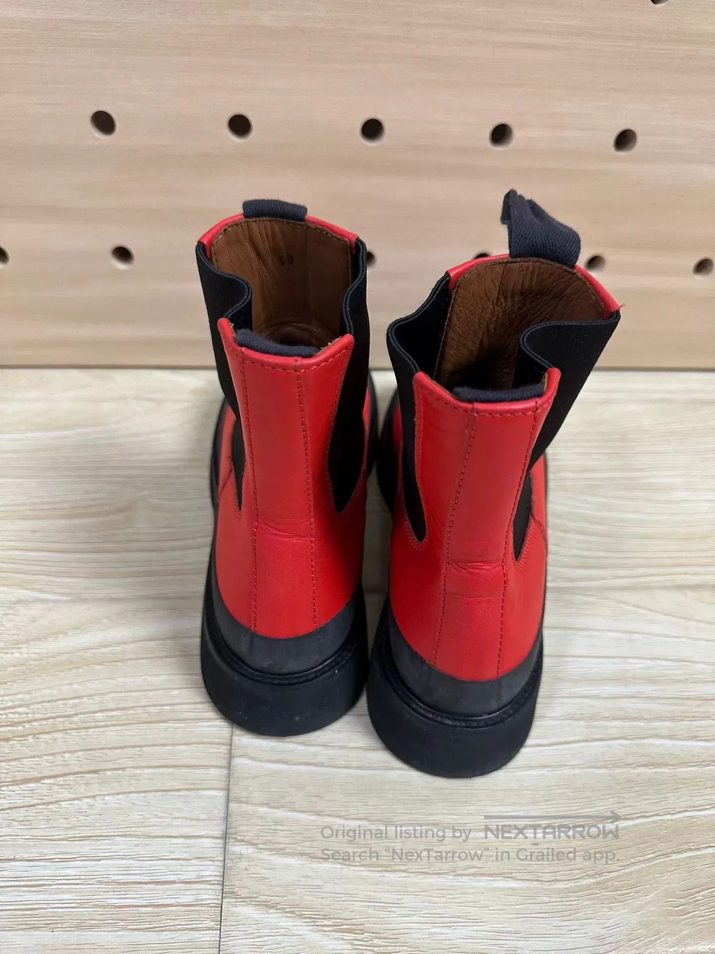 Celine Red and Black Chelsea Boots for Women. Size US 7 / IT 37 - 2 Thumbnail