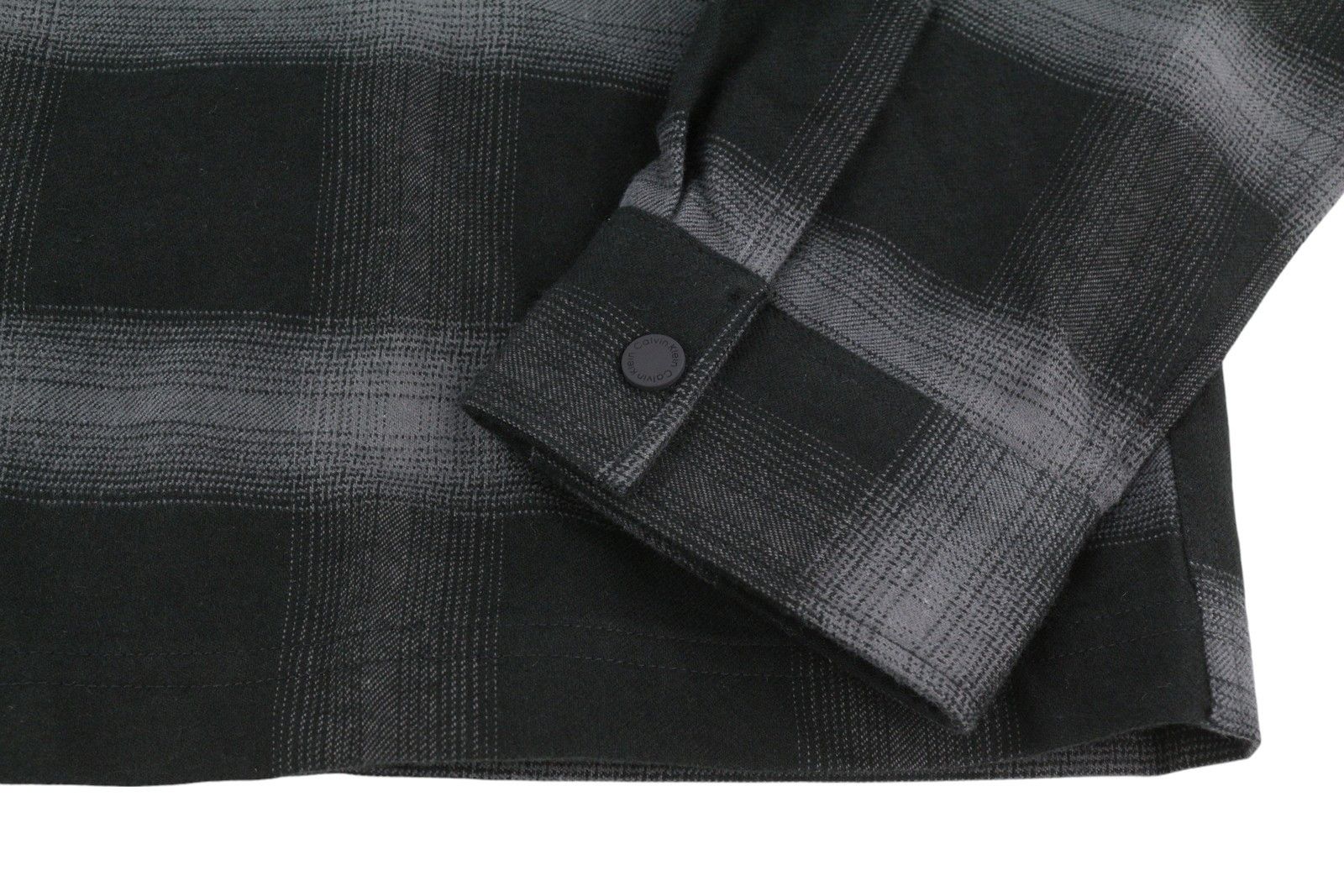 Calvin Klein TWILL FLEECE CHECK L Black Snap Overshirt Jacket 84936 Size US L / EU 52-54 / 3 - 6 Thumbnail
