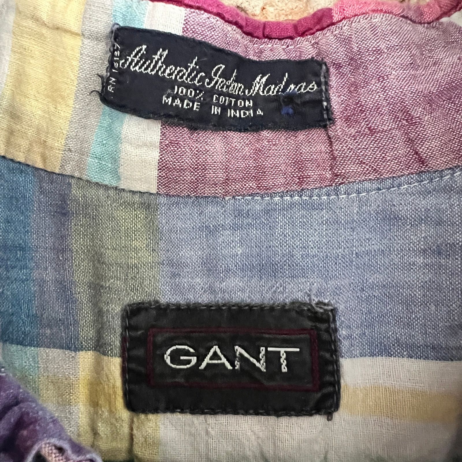 Gant VTG GANT Indian Madras Men's SS Shirt L 21x26 Size US L / EU 52-54 / 3 - 3 Thumbnail