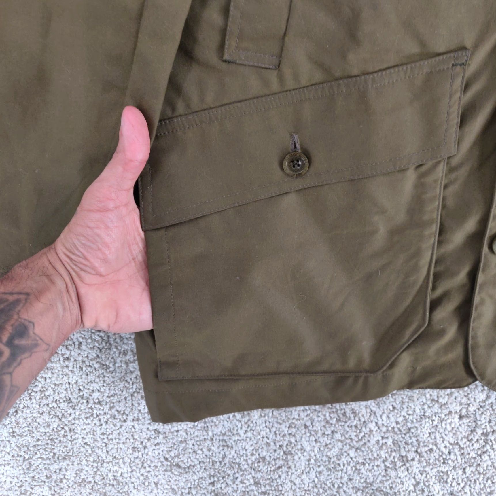 Vintage Tom Beckbe Alabama Waxed Outdoor Jacket Mens M Green Zip Snap Button Casual Size US M / EU 48-50 / 2 - 5 Thumbnail