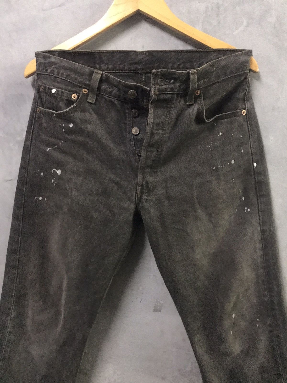 Levi's × Levi's Made & Crafted × Levi's Vintage Clothing Vintage Levis 501 Super Black Splattered Paint Size US 29 - 3 Thumbnail