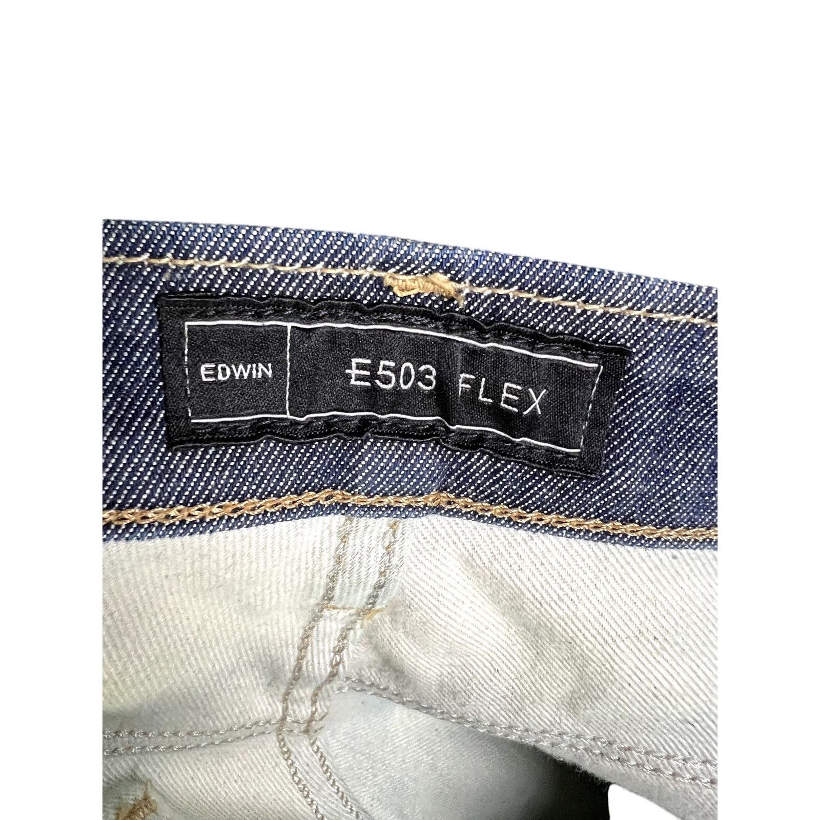 Edwin Edwin Japan E503 Men's 30x33 Flex Dark Denim Straight Jeans Size US 30 / EU 46 - 9 Thumbnail