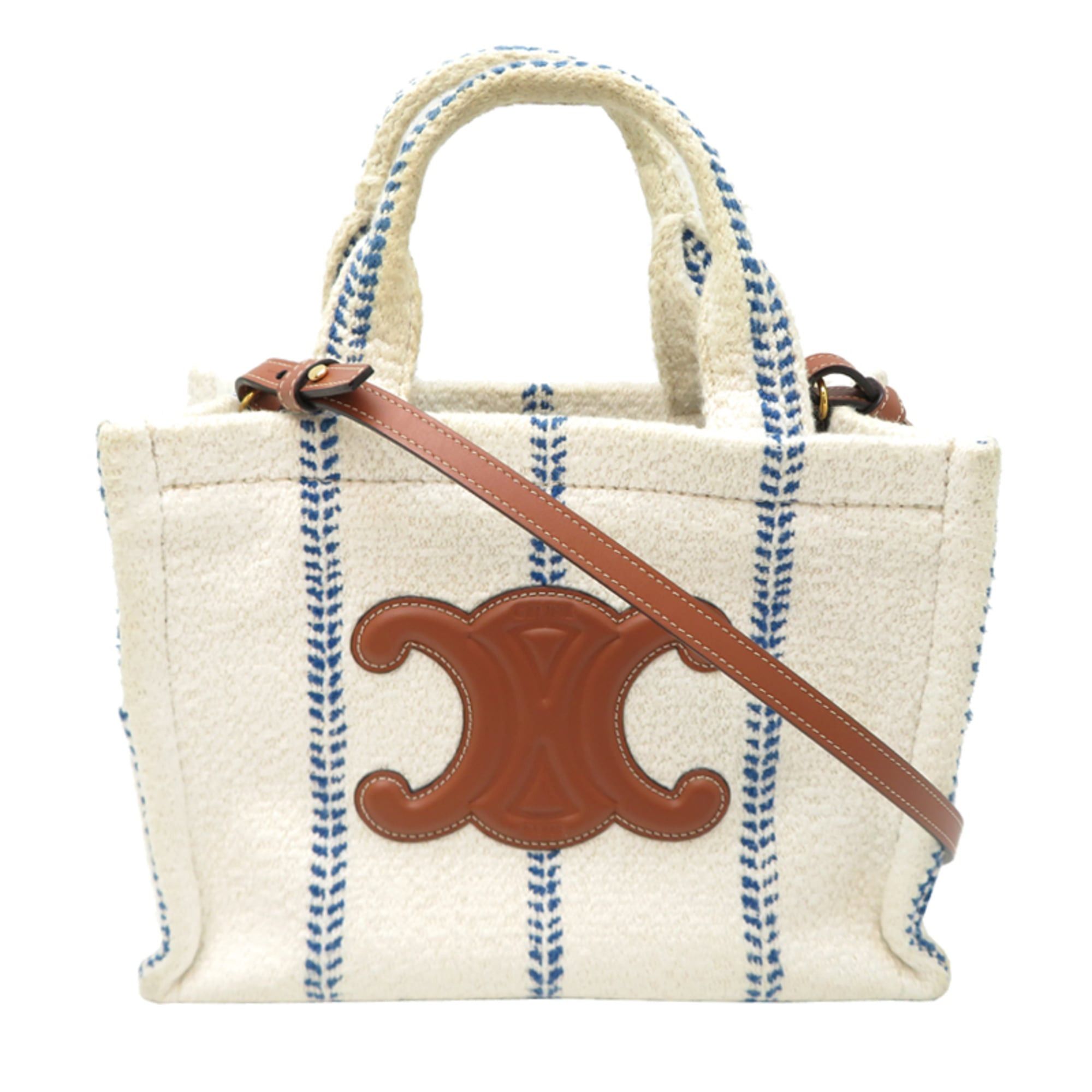 Celine Celine Small Cabas Thais Women's Handbag 199162EYI Cotton White Size ONE SIZE - 1 Thumbnail