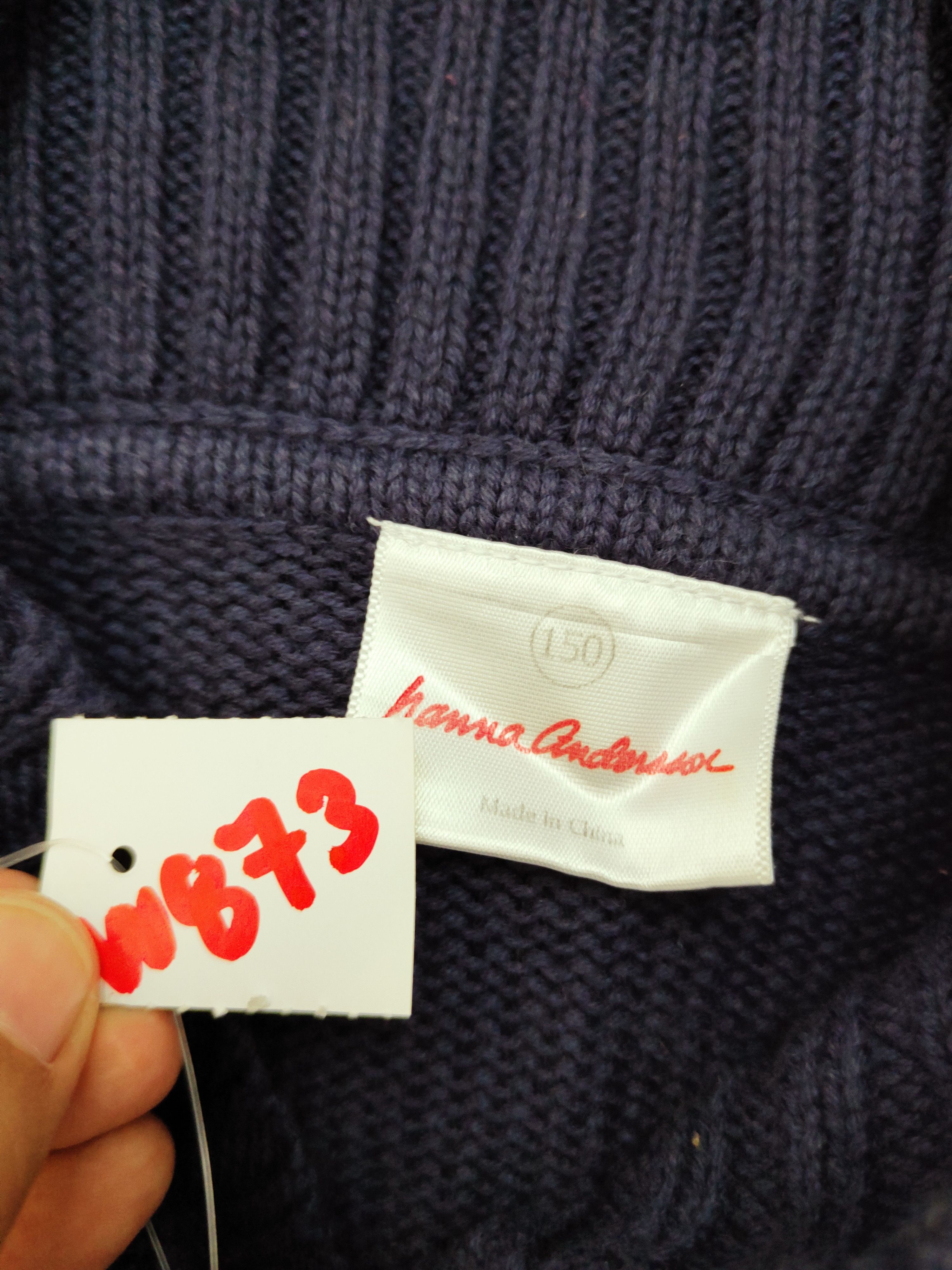 Homespun Knitwear × Japanese Brand × Vintage Hanna Anderson Navy Knitwear Cardigan #W873 Size S / US 4 / IT 40 - 12 Thumbnail