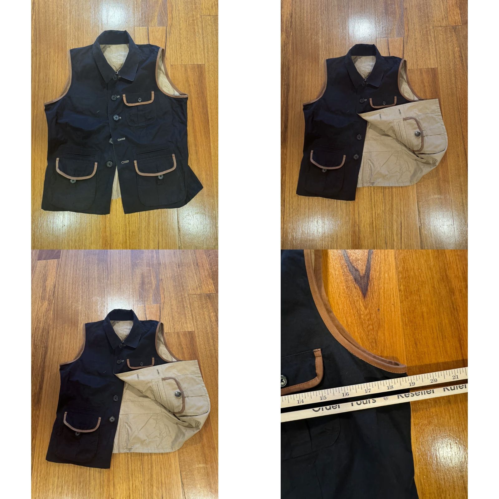 Ralph Lauren Ralph Lauren Tangiers Reversible Field Vest Khaki/Black P/L Women Vest Small Petite Size P/L Vintage No Size S / US 4 / IT 40 - 8 Thumbnail
