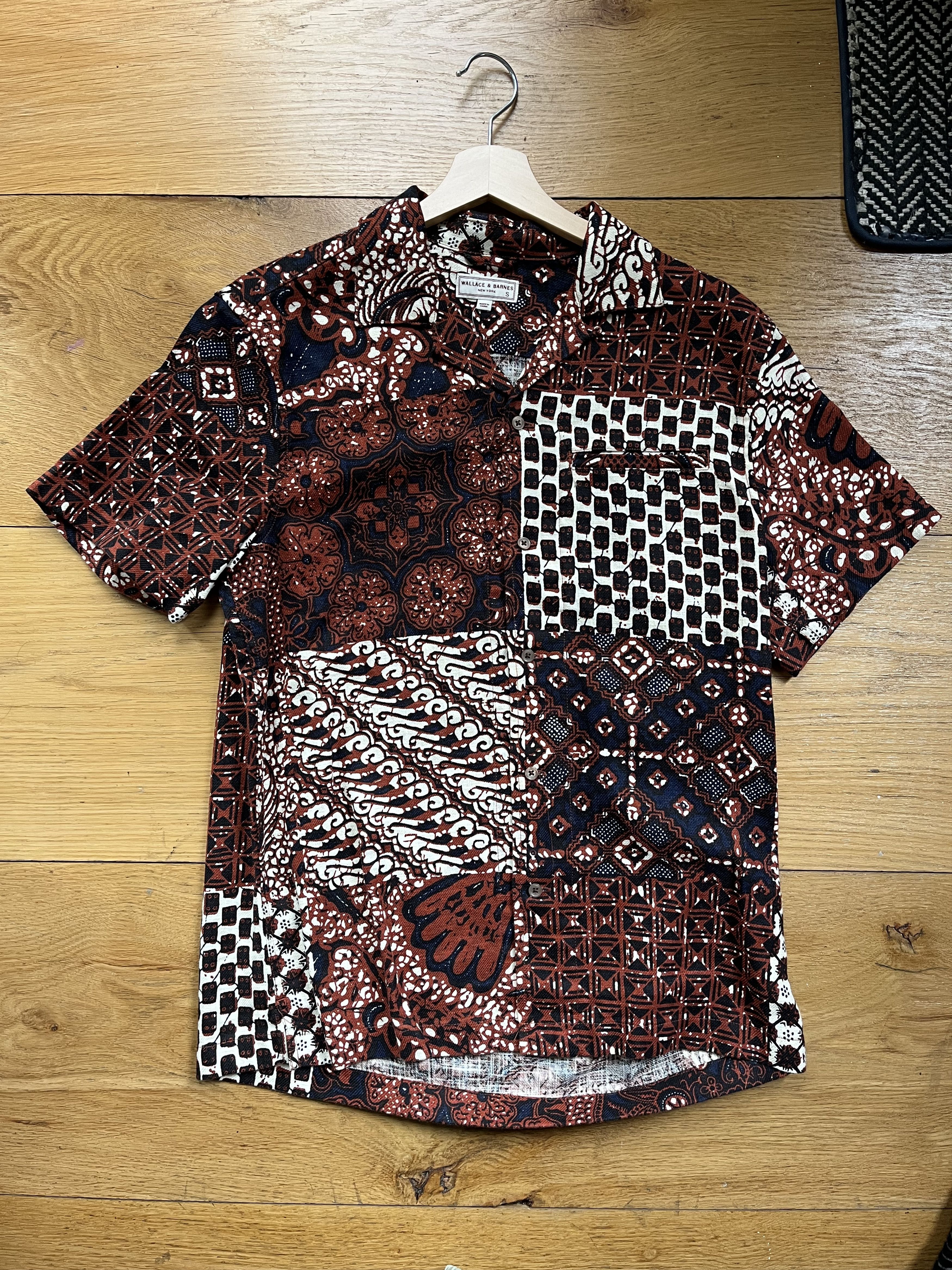 J.Crew × Wallace & Barnes viscose-cotton blend camp-collar shirt in patchwork Small Size US S / EU 44-46 / 1 - 1 Thumbnail