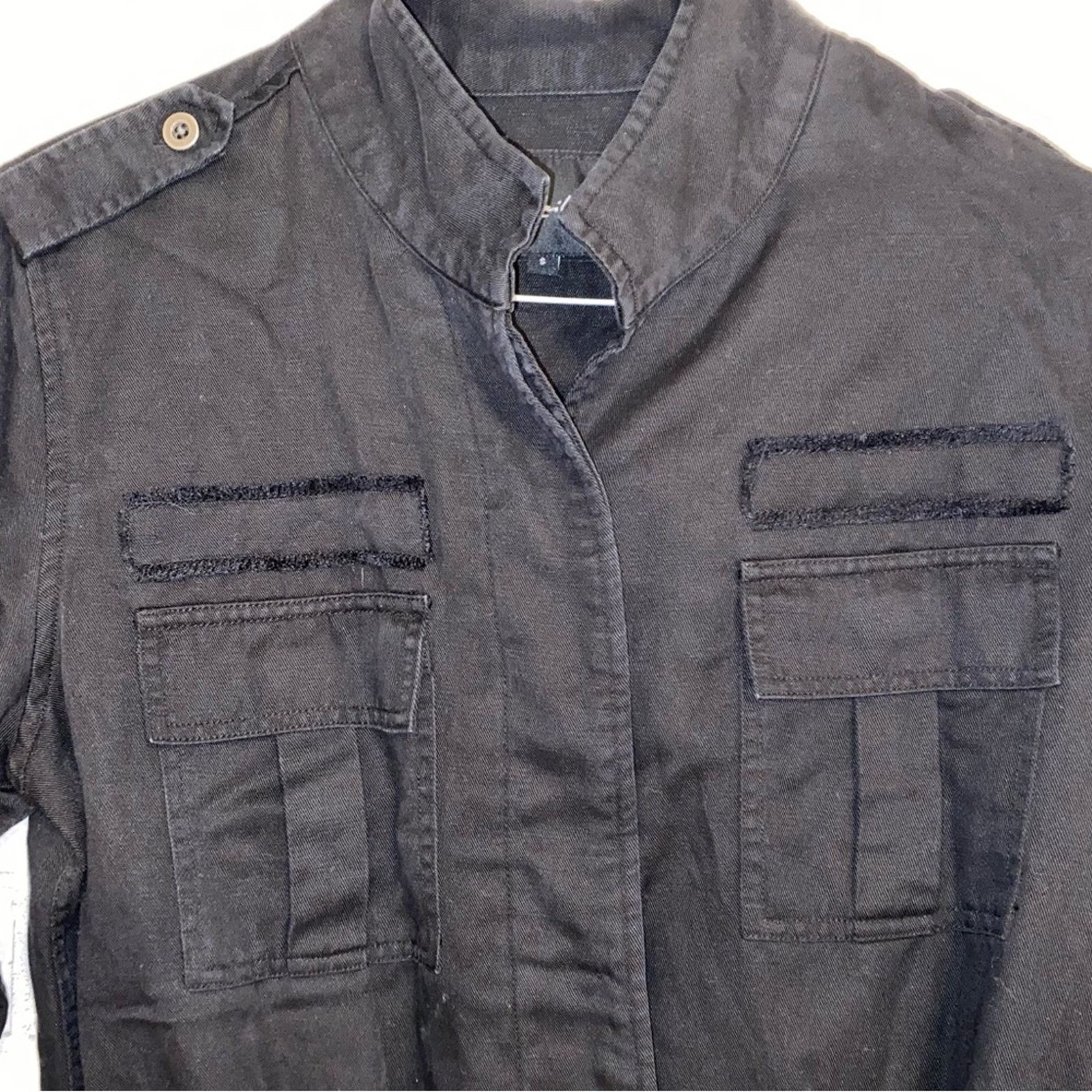 Rails RAILS $189 Nixon Tencel Linen Black Military Style Jacket S Size S / US 4 / IT 40 - 3 Thumbnail