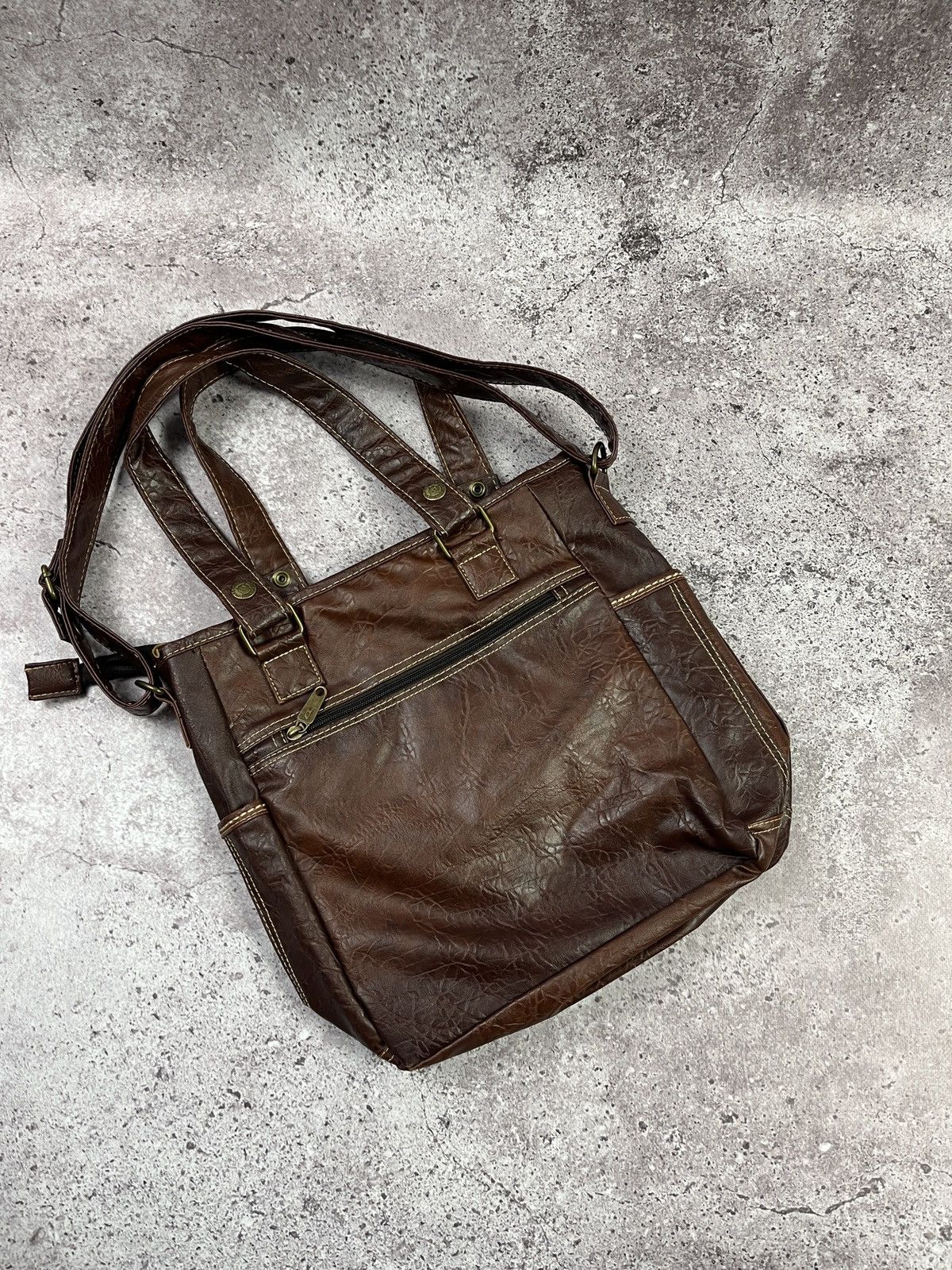 Diesel Diesel Faux Leather Shoulder Bag Multi Pocket Vintage Y2K Size ONE SIZE - 8 Thumbnail