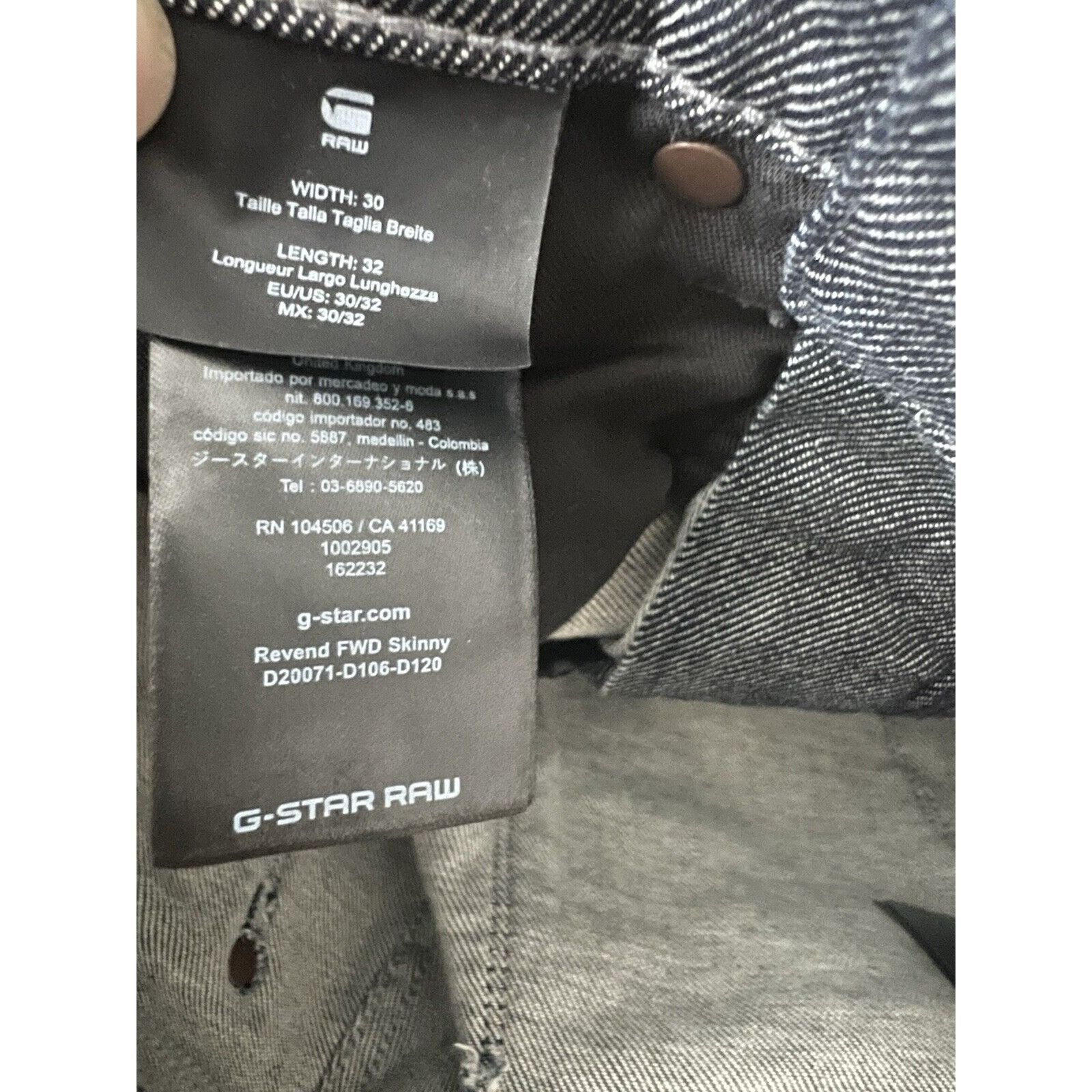 G-Star G-Star Raw Mens Skinny Jeans Denim Dark Blue Size 30/32 Size US 30 / EU 46 - 10 Thumbnail