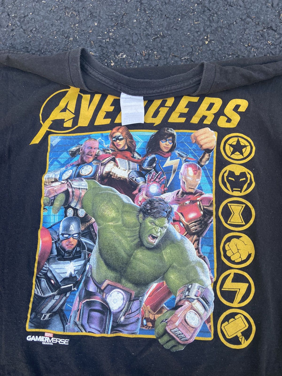Vintage Crazy Vintage Faded Y2K Avengers Playstation Game Black Tee Size US XL / EU 56 / 4 - 2 Thumbnail