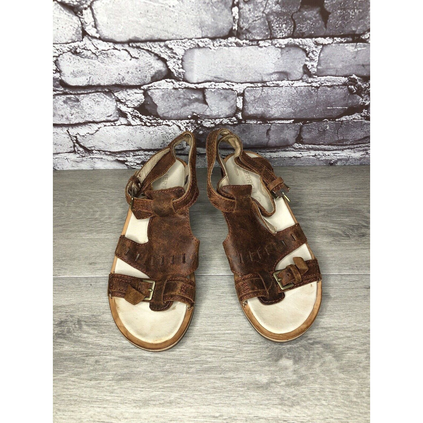 Merrell Merrell Sirah Prairie Brown Leather Wedge AnkleStrap Sandals Size US 7 / IT 37 - 18 Thumbnail