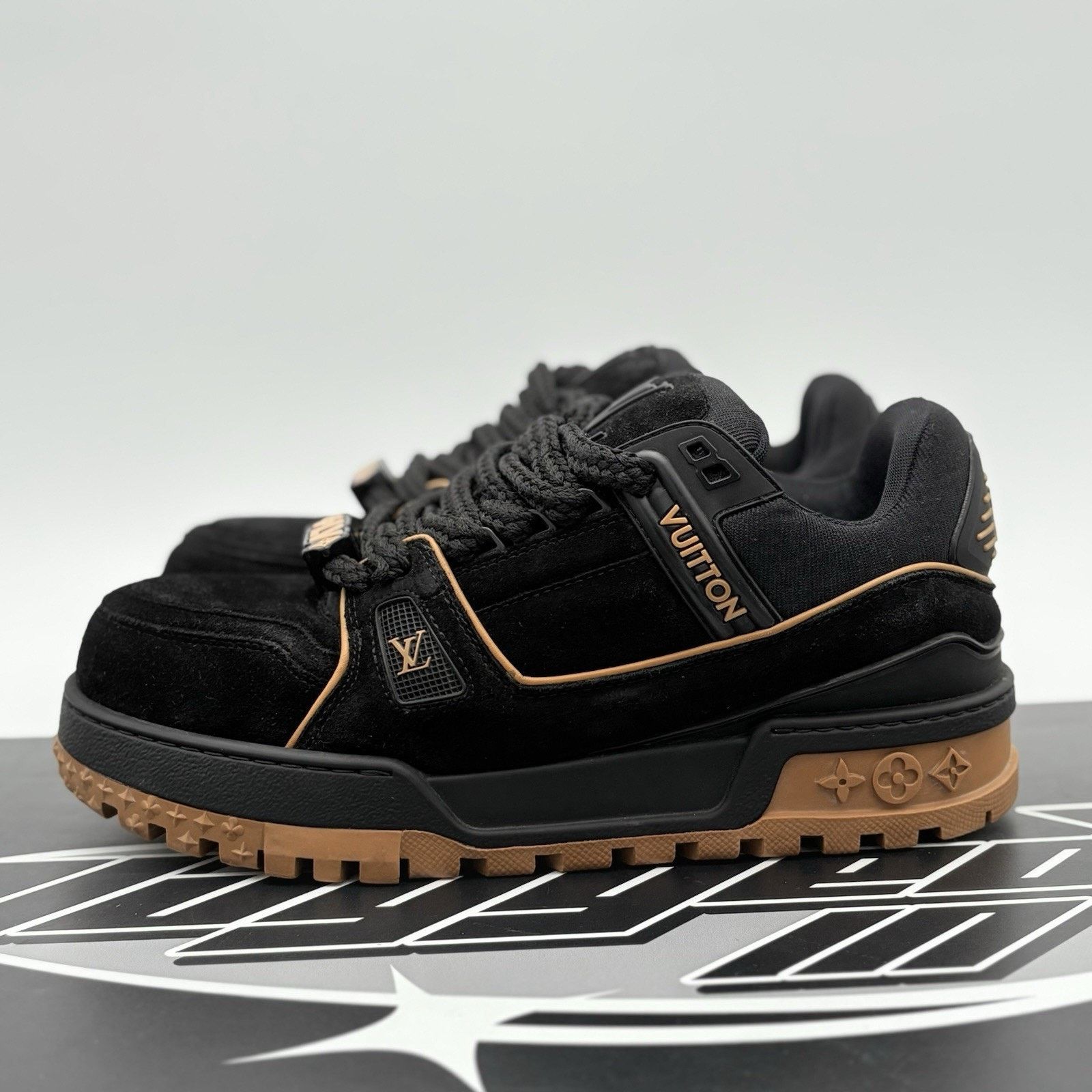 Louis Vuitton 9.5-10 Louis Vuitton Suede Maxi ' Black Brown ' | GOOD COND! Size US 9.5 / EU 42-43 - 1 Thumbnail