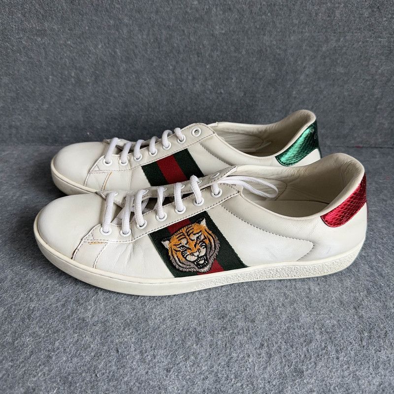 Gucci Gucci Ace Tiger Embroidery White Sneakers Size US 8 / EU 41 - 1 Thumbnail