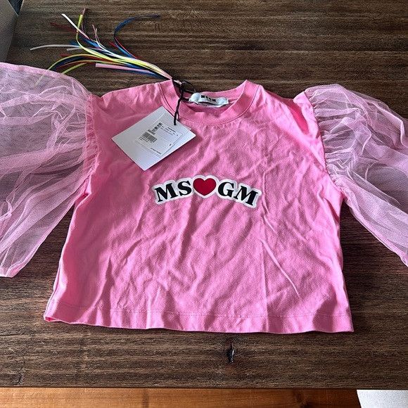 MSGM MSGM ITALY cotton Pink Balloon Sleeves T-Shirt SSENSE small Size S / US 4 / IT 40 - 5 Thumbnail