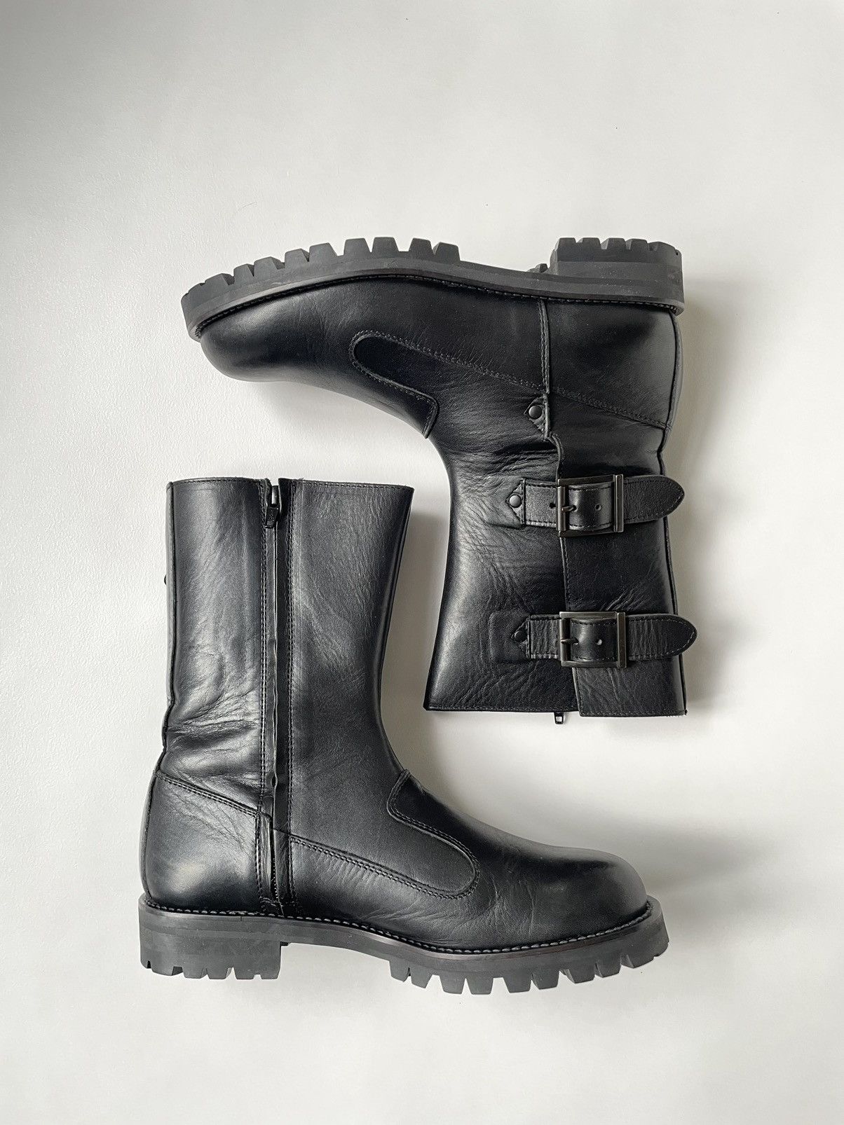 Yohji Yamamoto A/W 11 Black Leather Biker Boots Size US 8.5 / IT 38.5 - 1 Thumbnail