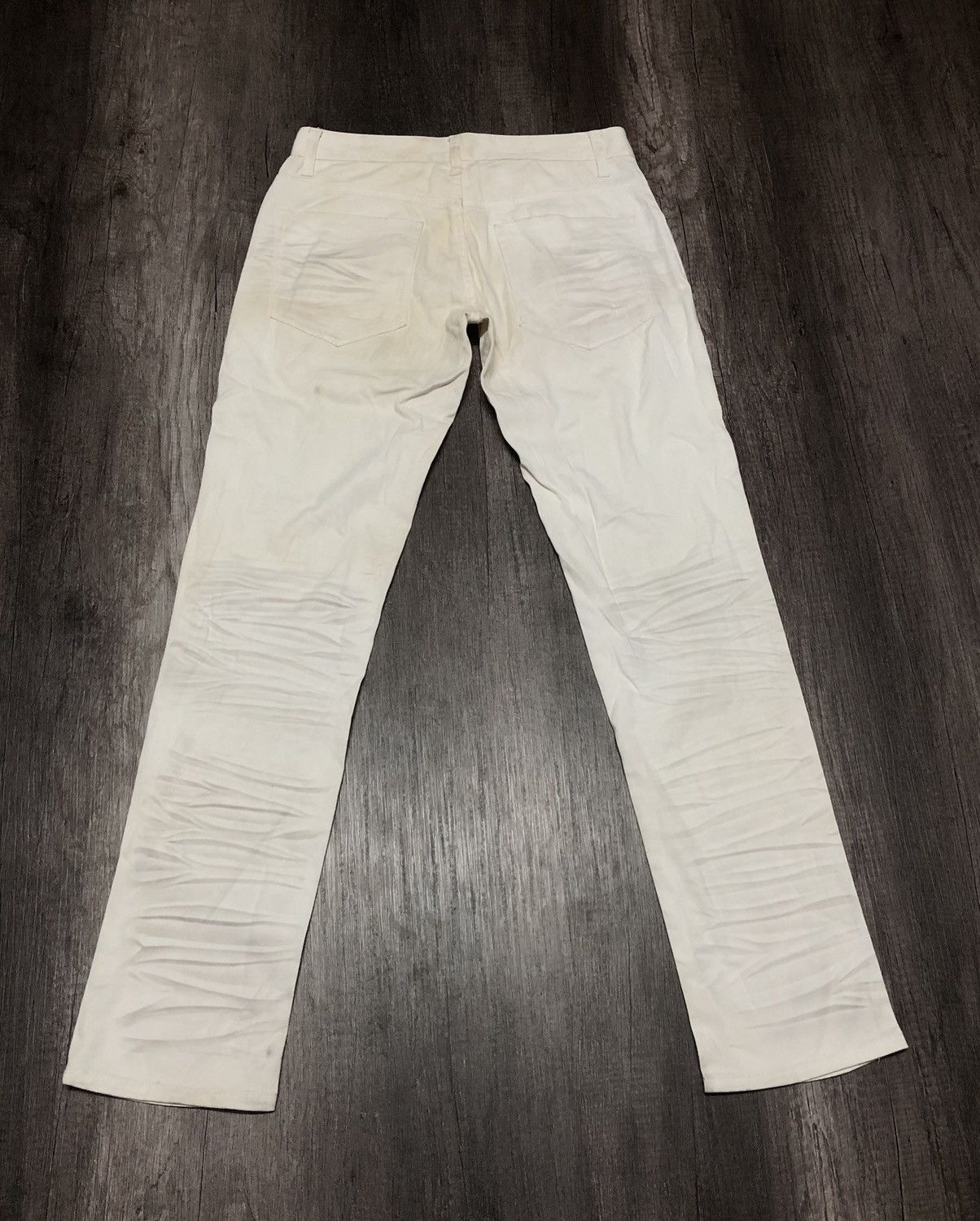 In The Attic × Japanese Brand In The Attic Homme White Slim Fit Distressed Jeans Size US 29 - 5 Thumbnail