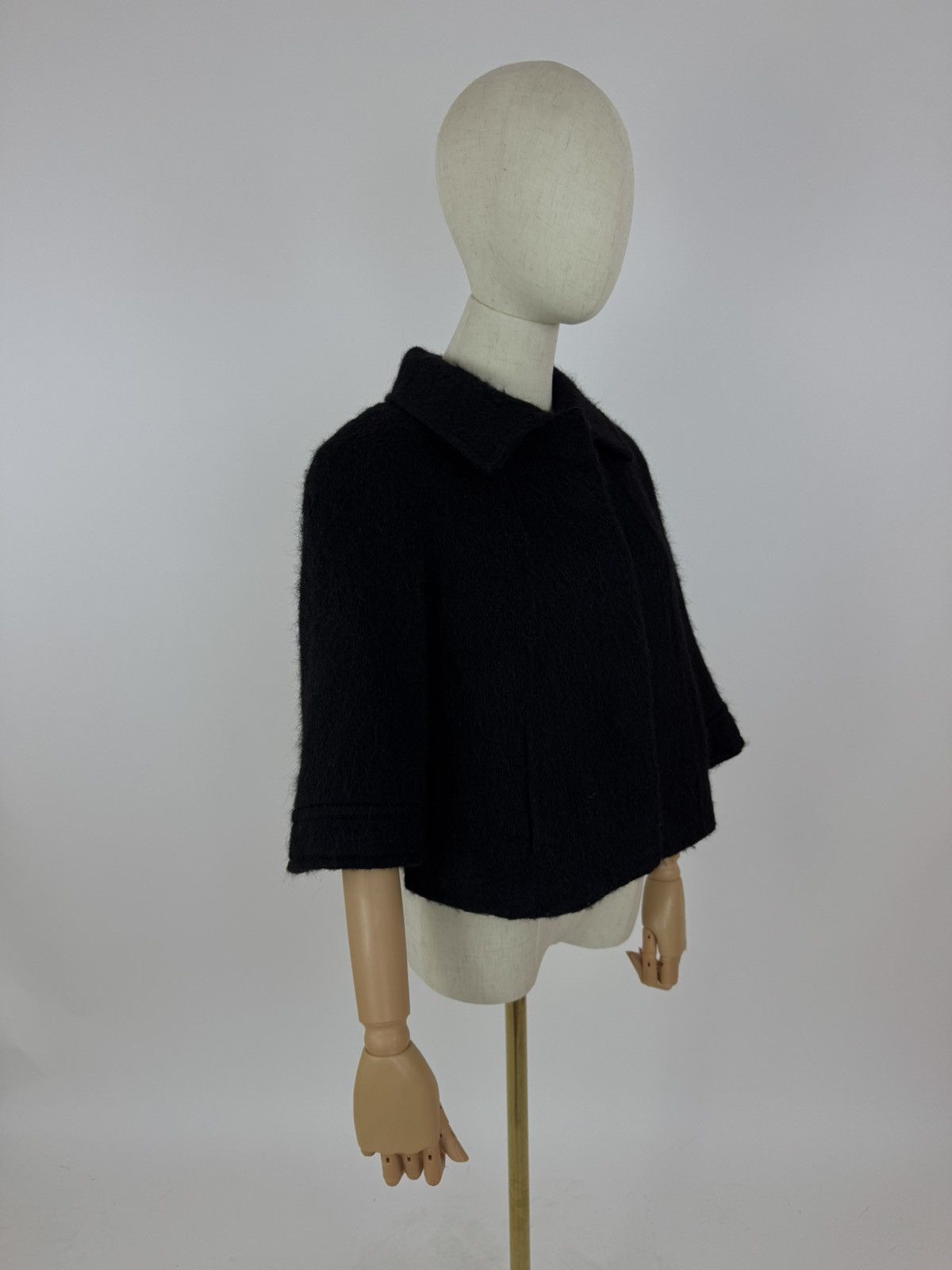 LK Bennett LK BENNETT Cropped Evening Jacket Black Wool Mohair&Alpaca Size S / US 4 / IT 40 - 4 Thumbnail