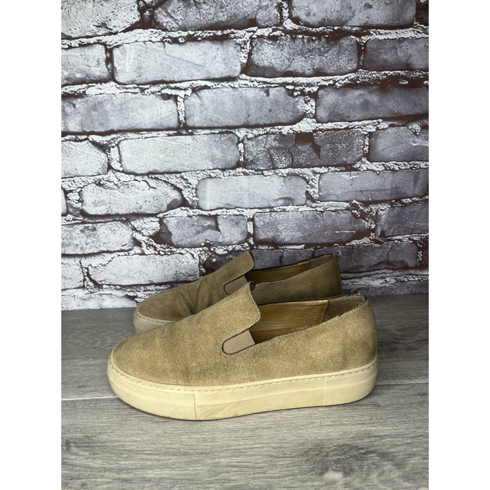 Frame Frame Le Ren Tan Suede Leather Slip On Sneakers Shoes Women Size US 8 / IT 38 - 17 Thumbnail