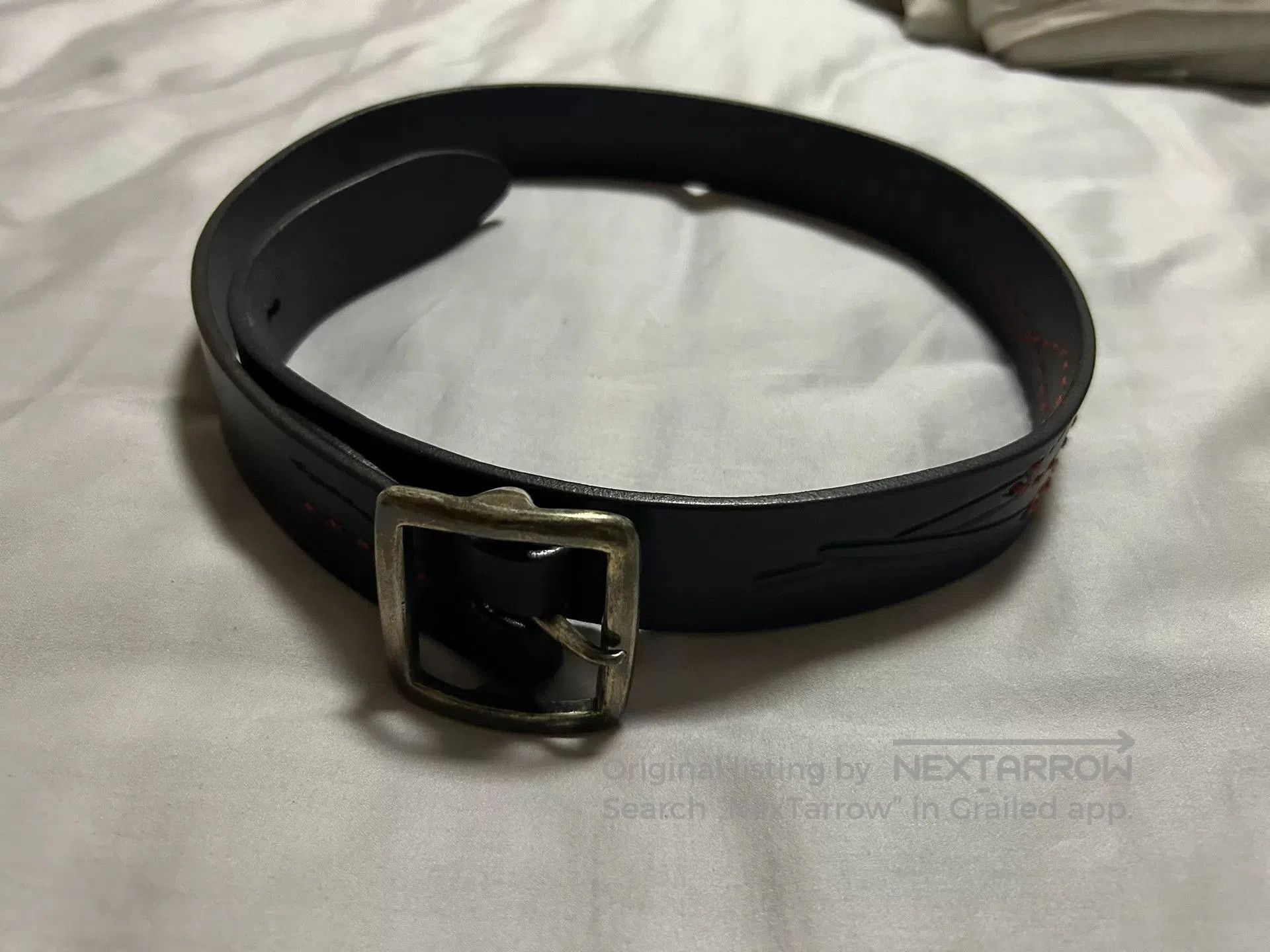 Porter Classic porter classic black leather belt with buckle. Size ONE SIZE - 1 Thumbnail