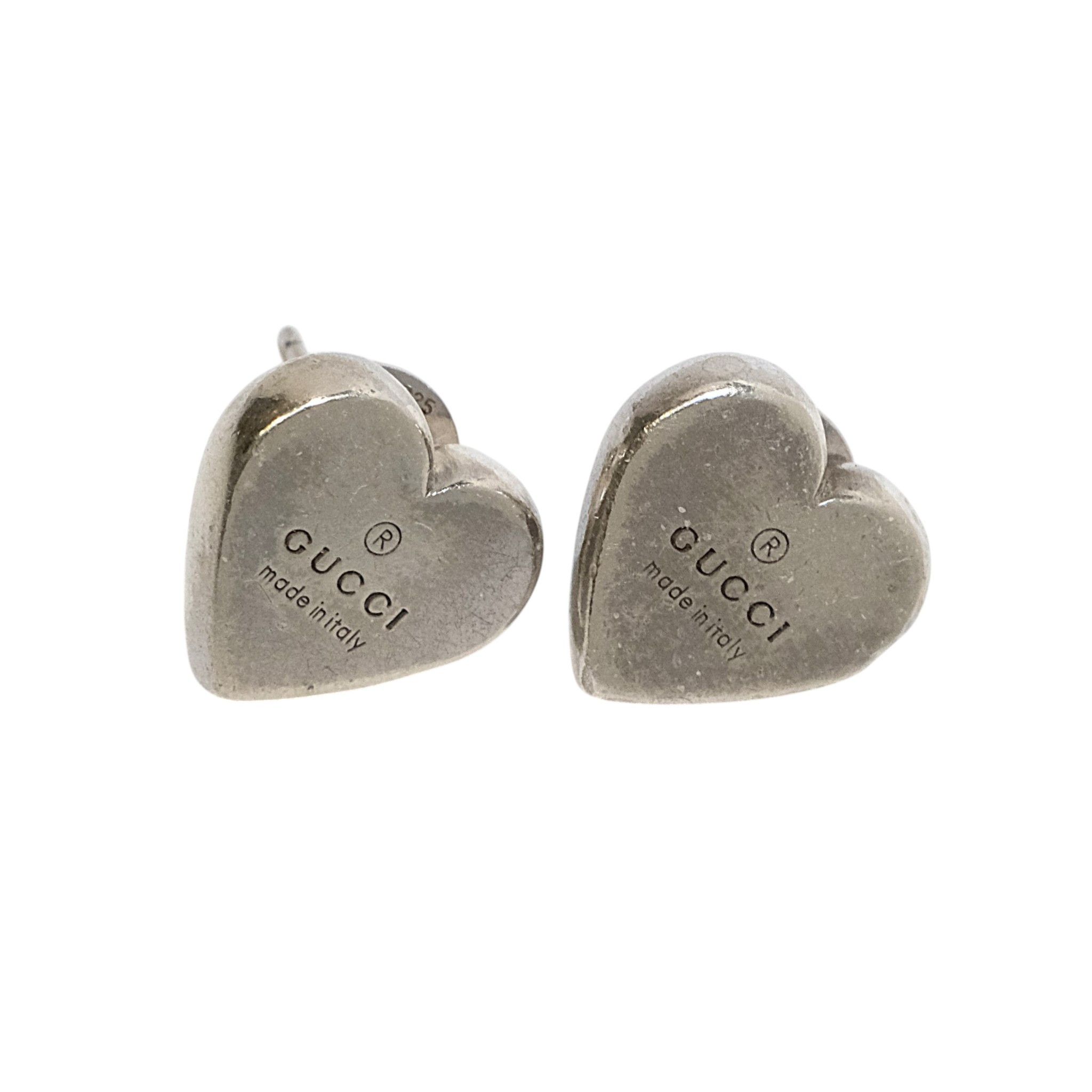Gucci .925 Silver Heart Earrings Size ONE SIZE - 1 Thumbnail