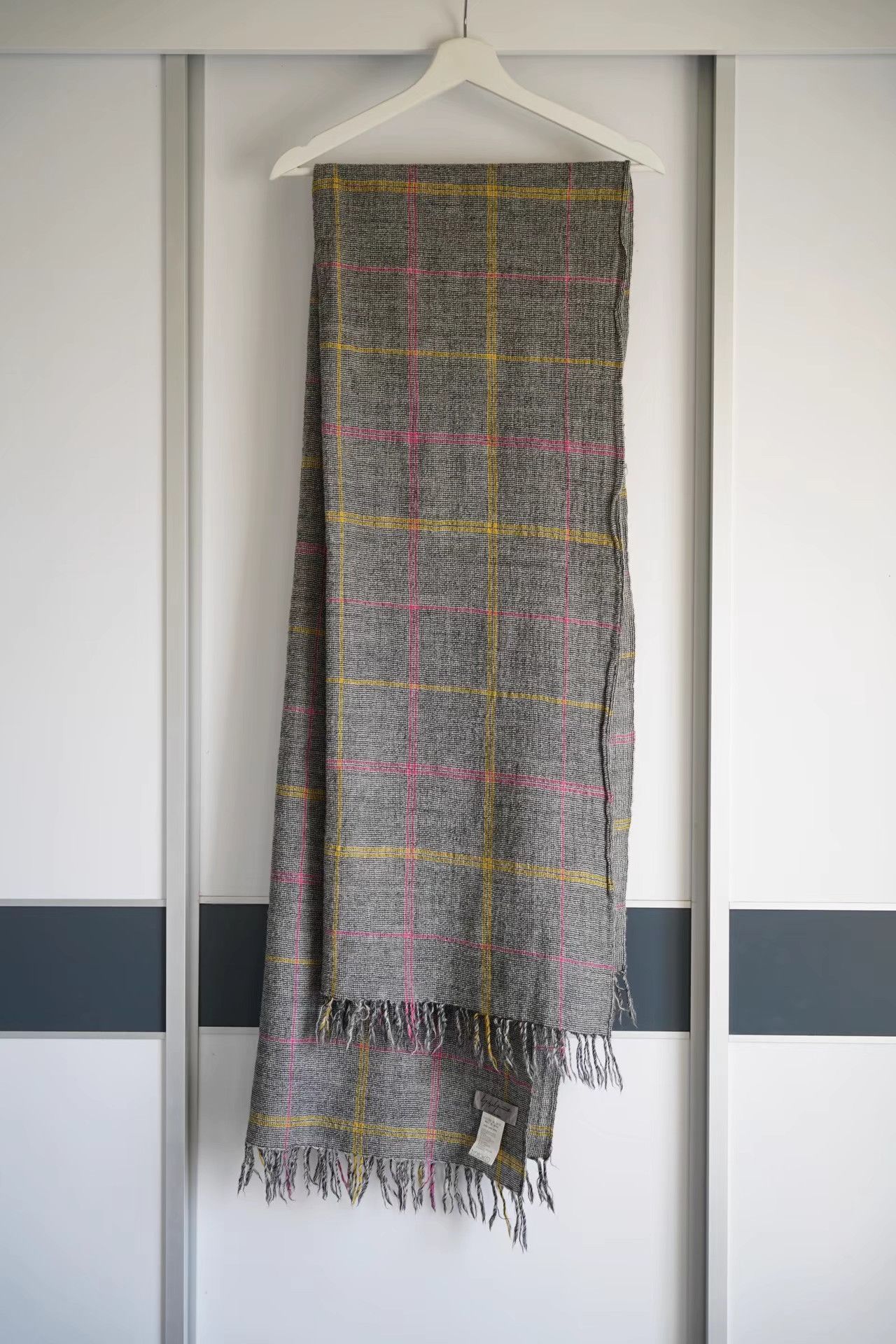 Yohji Yamamoto Yohji Yamamoto 08aw Vintage Plaid Fringe Scarf K4 Size ONE SIZE - 1 Thumbnail