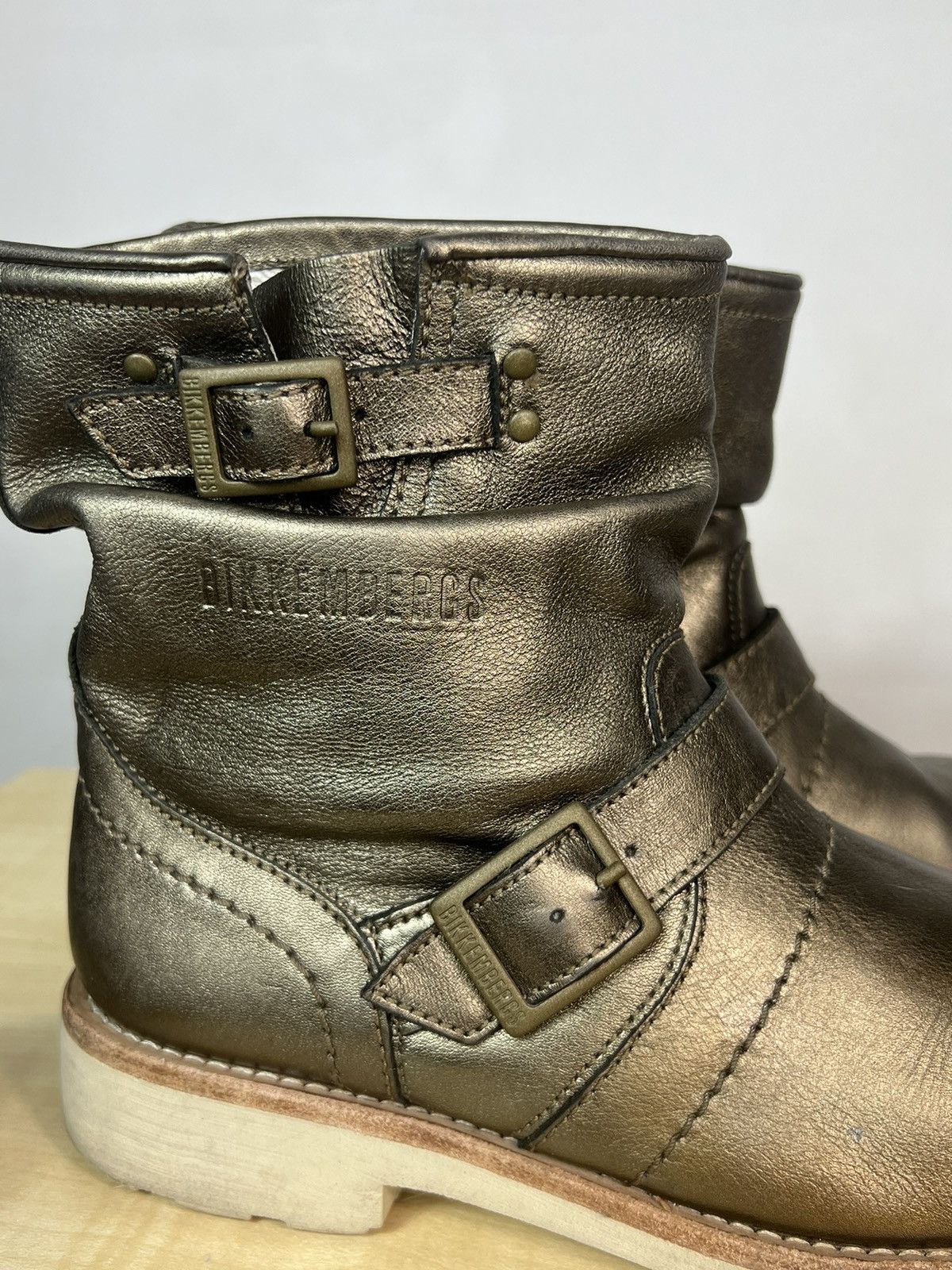 Dirk Bikkembergs Dirk Bikkembergs Crumpled Gold Engineered Boots Size US 5 / EU 37 - 9 Thumbnail