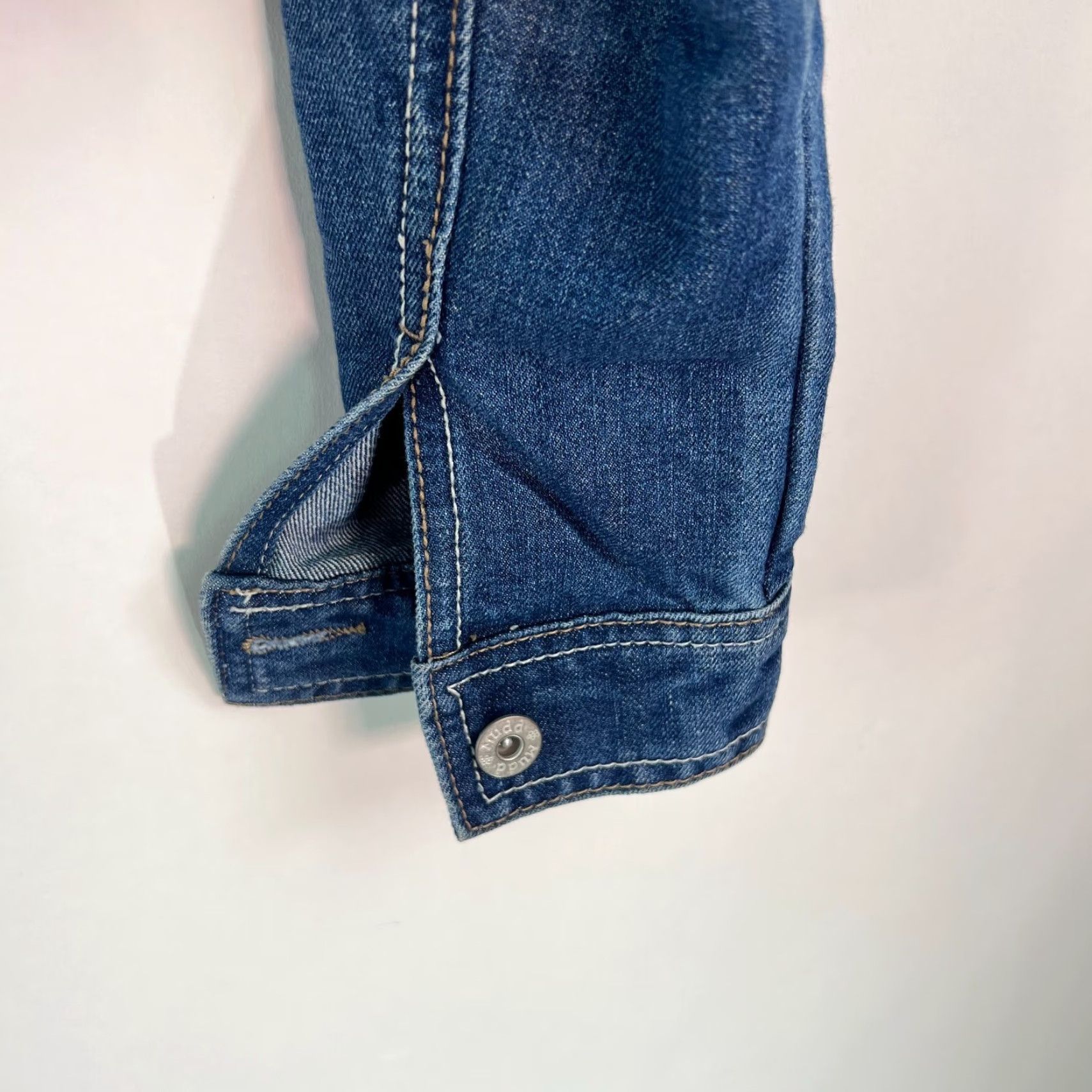 Denime Mudd Denim Jacket Distressed Blue - Jacket - Teens Large - Blue - Regular Fit - Casual Everyday - Girls Size 36" / US 14 / IT 50 - 4 Thumbnail