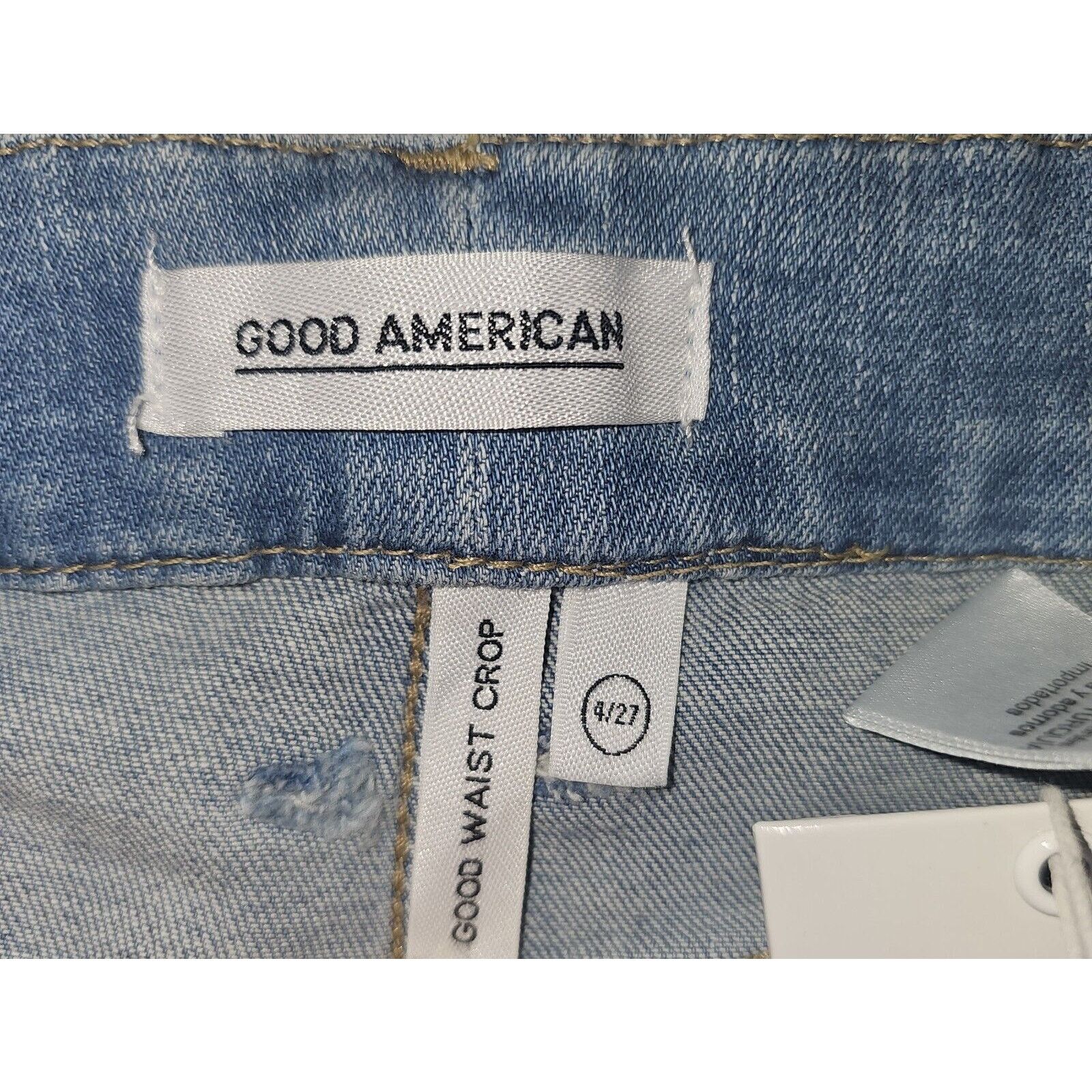 Good American Good American Good Waist Skinny Cropped Jeans Distressed Size 27" / US 4 / IT 40 - 6 Thumbnail