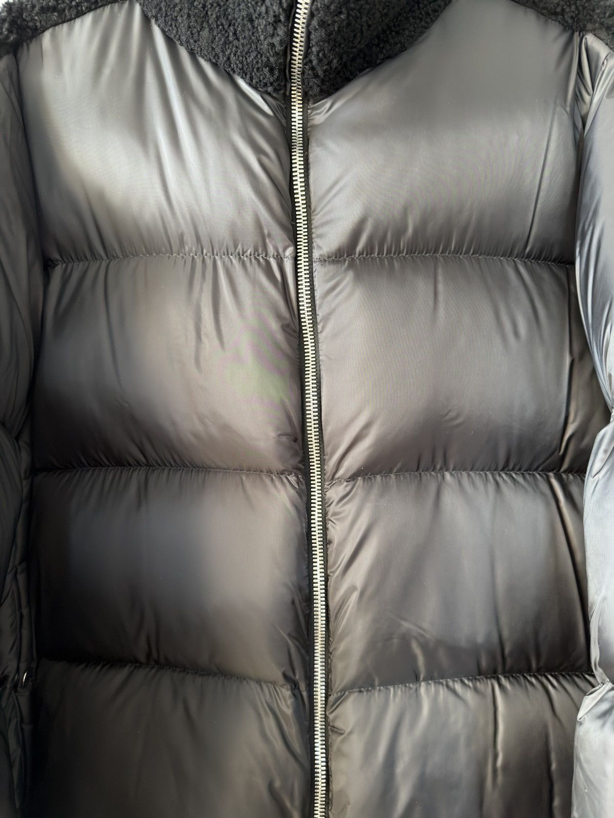 Moncler × Rick Owens Cyclopic Genuine Shearling Trim Down Puffer Jacket Black 4 Size US XL / EU 56 / 4 - 5 Thumbnail