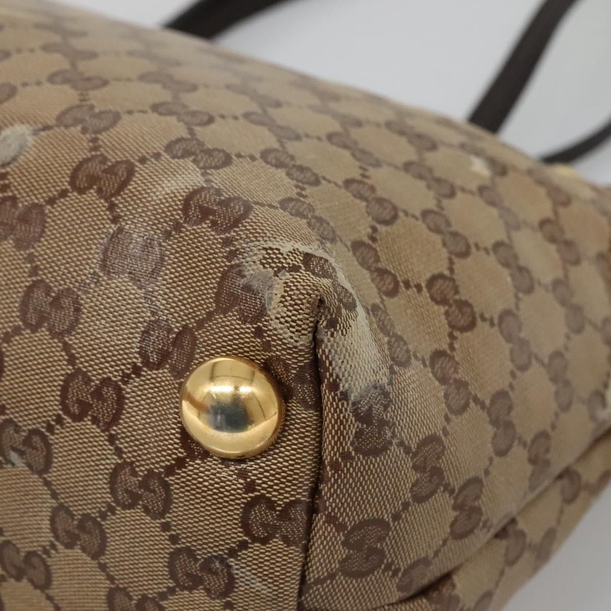 Gucci GUCCI GG Crystal Tote Bag Coated Canvas Beige Gold Size ONE SIZE - 10 Thumbnail