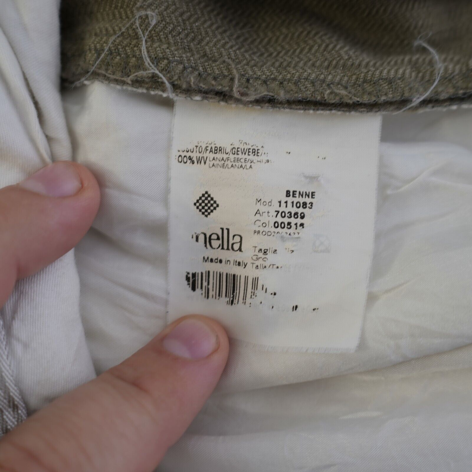 Zanella Zanella Nordstrom Bennett Tan Tweed Wool Herringbone Mid Ris Size 34R - 7 Thumbnail