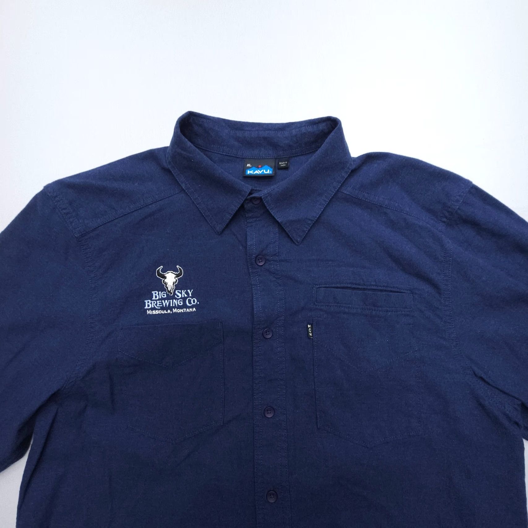 KAVU Kavu Long Sleeve Shirt Mens XL Blue Flannel Button-Up Casual Cotton Blend Size US XL / EU 56 / 4 - 3 Thumbnail