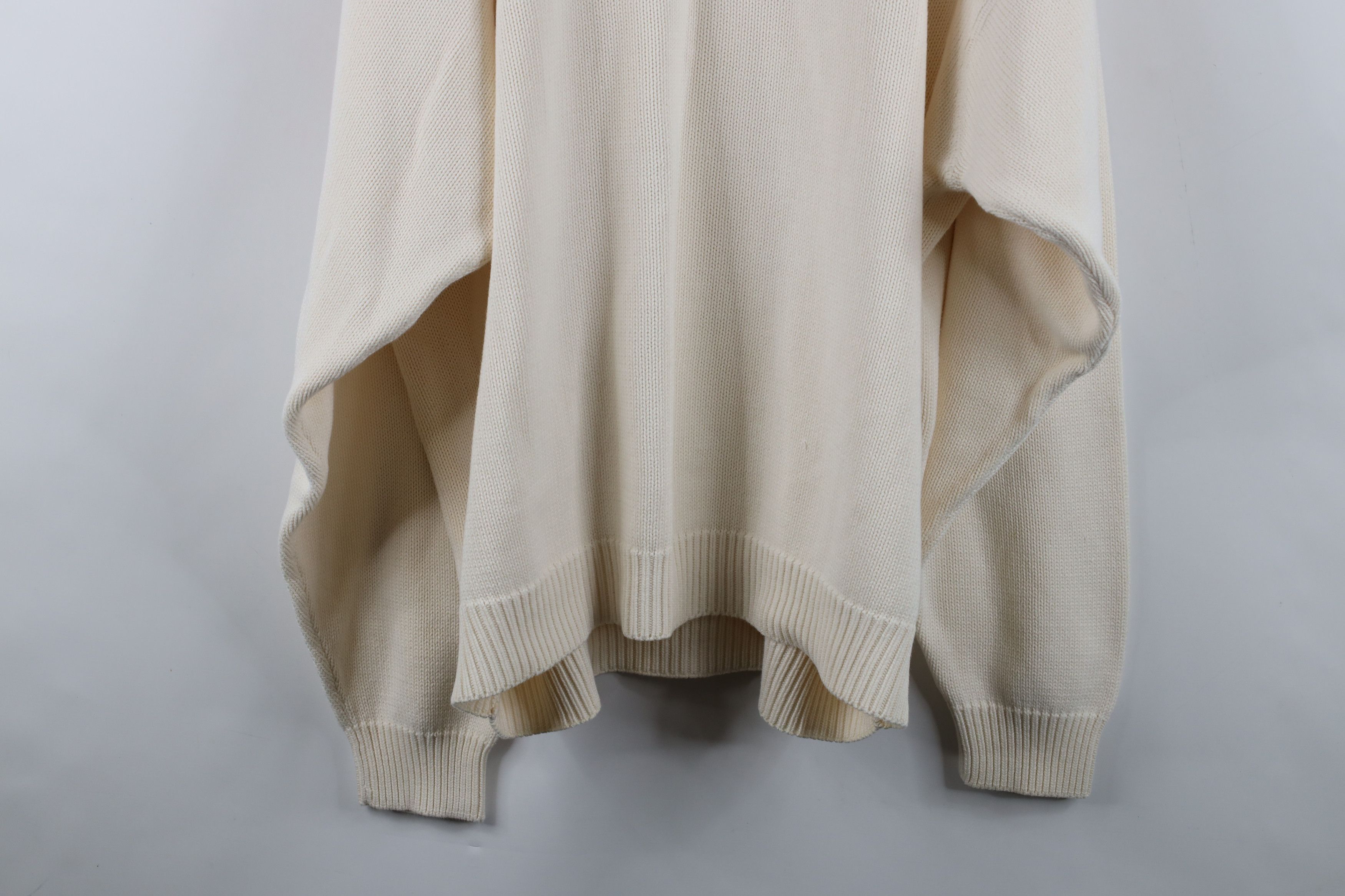 Vintage Vintage 90s Streetwear Heavyweight Cotton Knit Sweater Cream Size US XXL / EU 58 / 5 - 10 Thumbnail