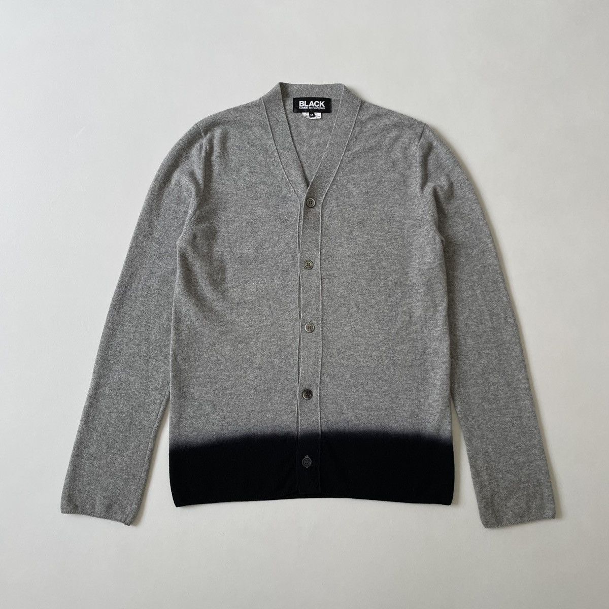 Comme des Garcons Gray / Black Dip Dyed Hem Cardigan Size US M / EU 48-50 / 2 - 16 Thumbnail