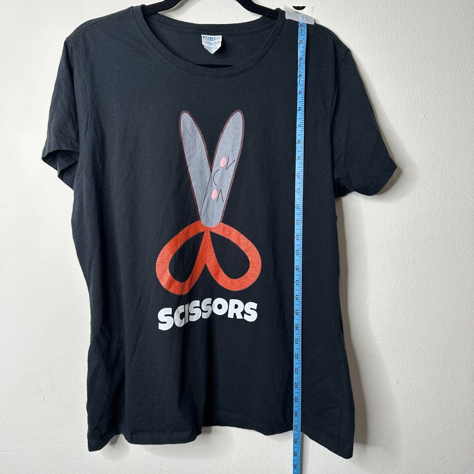 Other Port & Company Black Short Sleeve Scissors Graphic Tee XL Size XL / US 12-14 / IT 48-50 - 6 Thumbnail