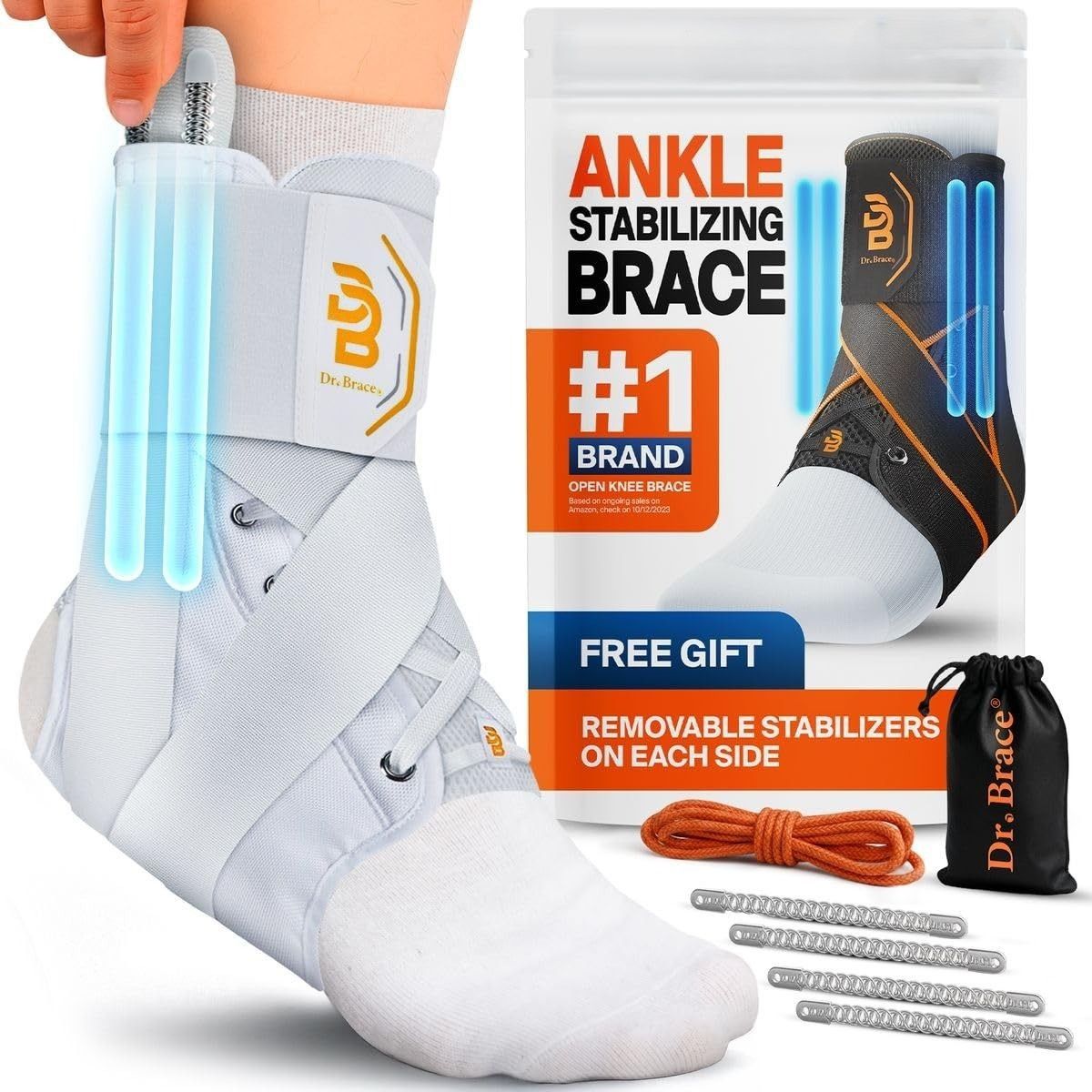 Other Breathable Ankle Brace for Support Sprained Ankle White Size Size ONE SIZE - 1 Thumbnail