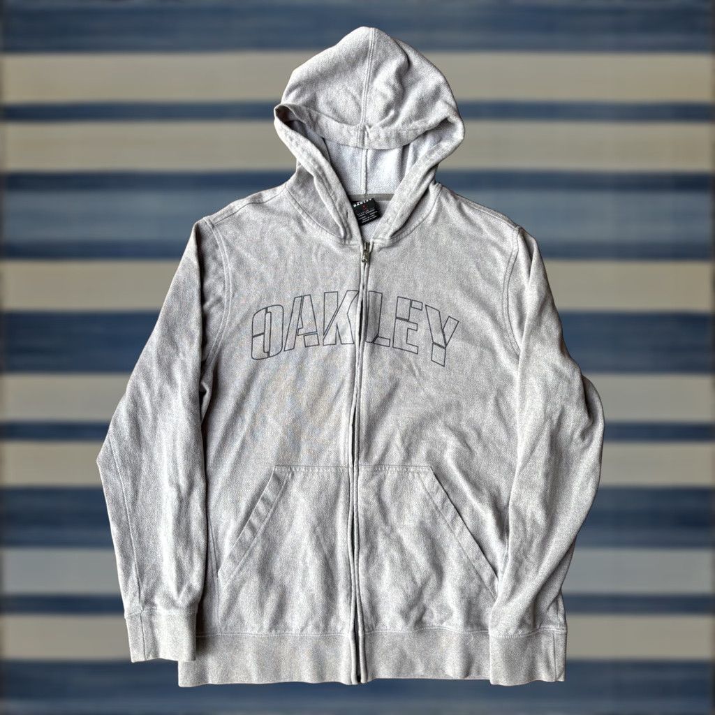 Oakley VINTAGE Oakley Zip Up Hoodie Sweatshirt Men M Gray Grunge Logo Full Zip Hooded Size US M / EU 48-50 / 2 - 1 Thumbnail