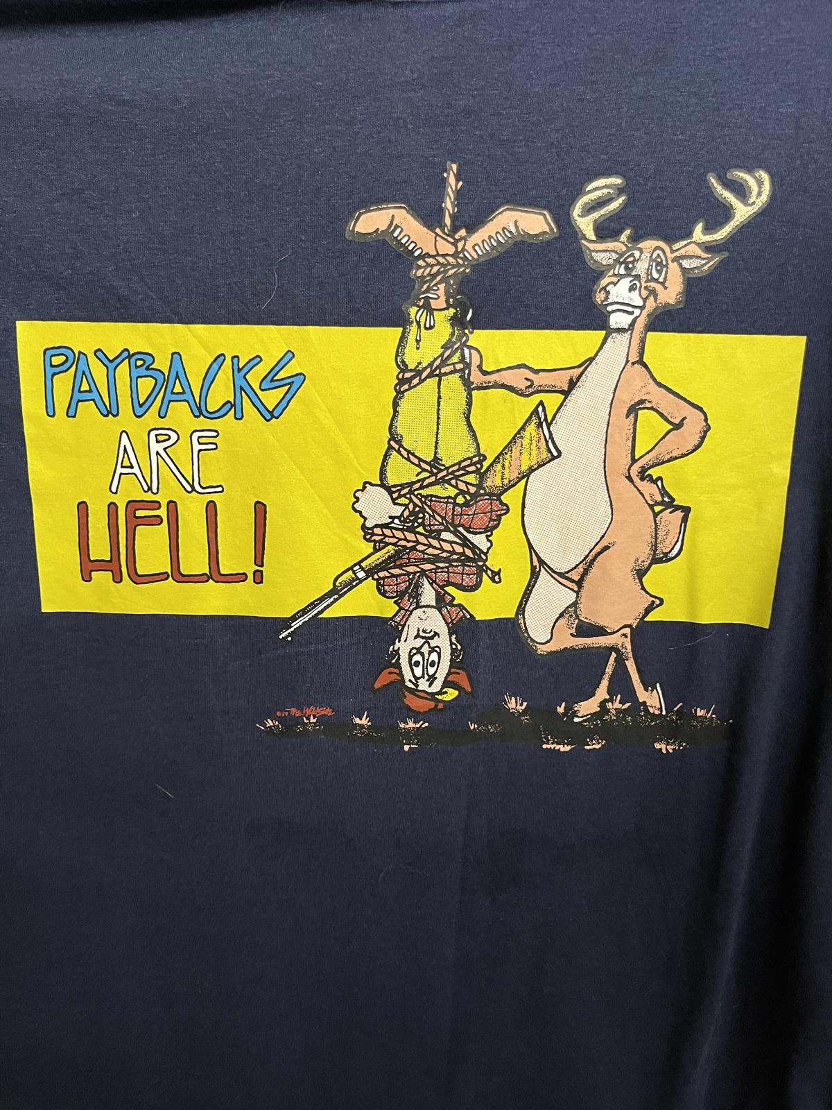 Other VTG 80s Hunting t-shirt Paybacks are Hell Hunter T-shirt XL Size US XL / EU 56 / 4 - 3 Thumbnail