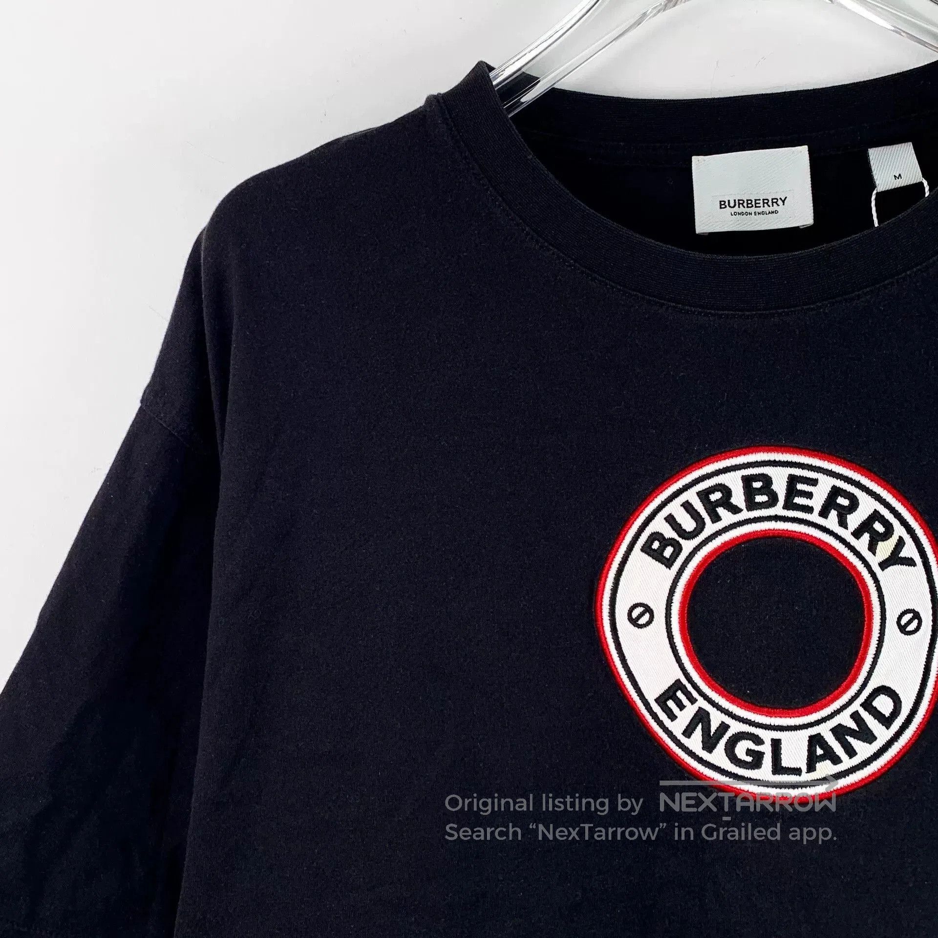 Burberry Burberry Black Logo Embroidered Cotton T. Size US M / EU 48-50 / 2 - 3 Thumbnail