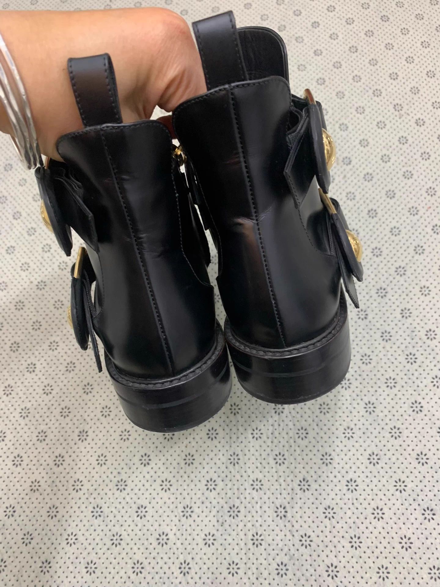 Louis Vuitton LV Black Gold Hw Moto Ankle Boots 35 New Size US 4 / IT 34 - 3 Thumbnail