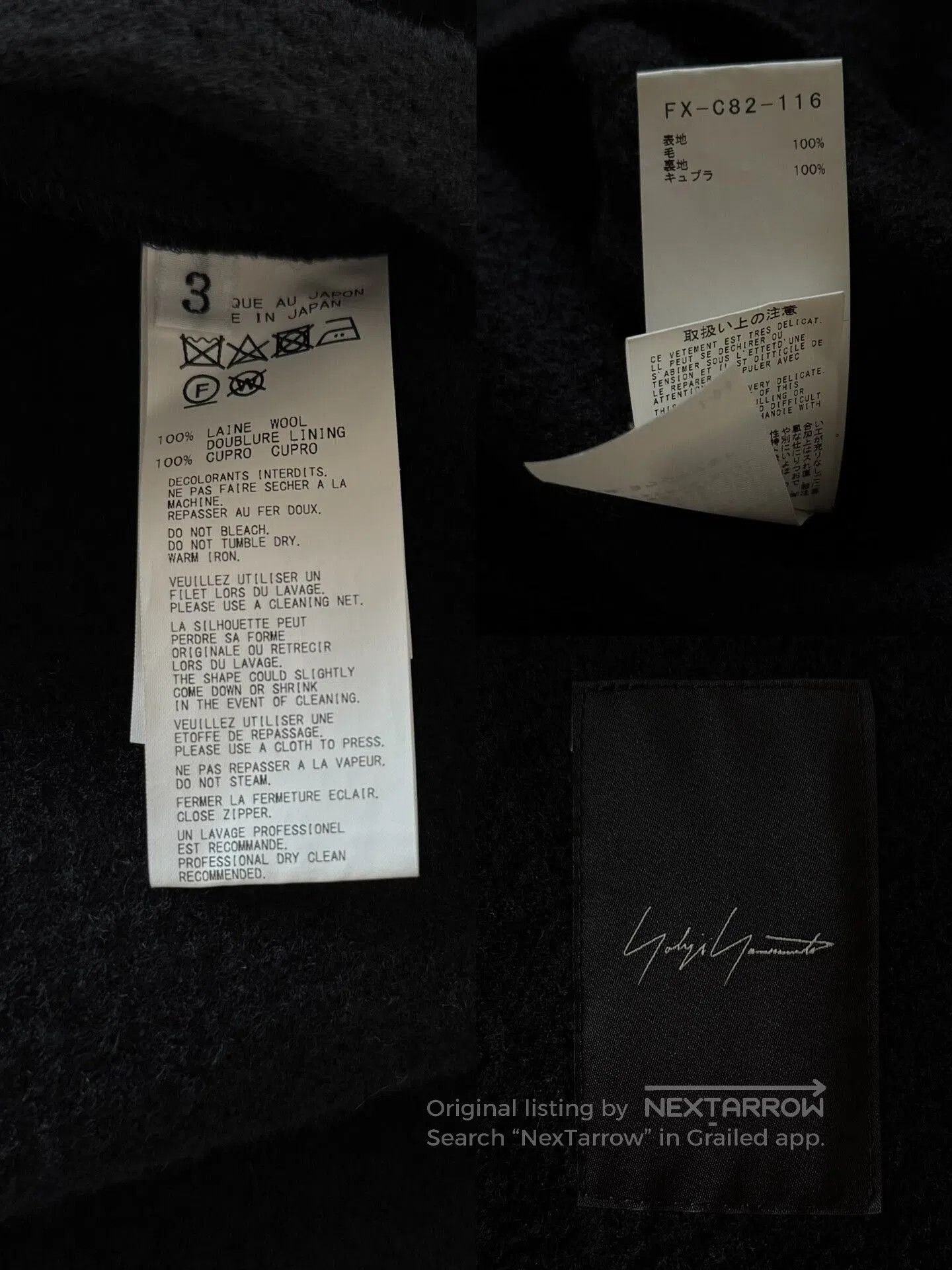 Yohji Yamamoto oversized wool coat by yohji yamamoto femme. Size M / US 6-8 / IT 42-44 - 9 Thumbnail