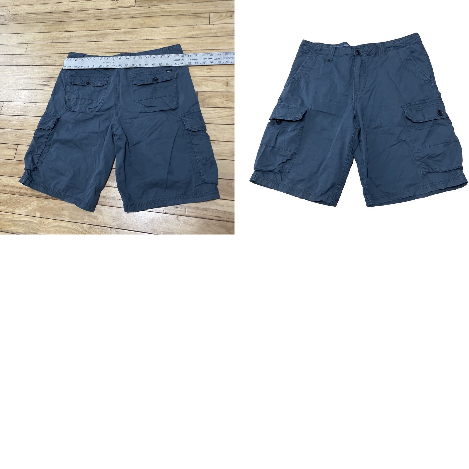 Union LA VINTAGE Union Cargo Shorts Men 34 R Blue Steel Y2k Streetwear Preppy Outdoors Hiking 10" Cargo Shorts Mens 34 Blue Steel Size US 34 / EU 50 - 10 Thumbnail