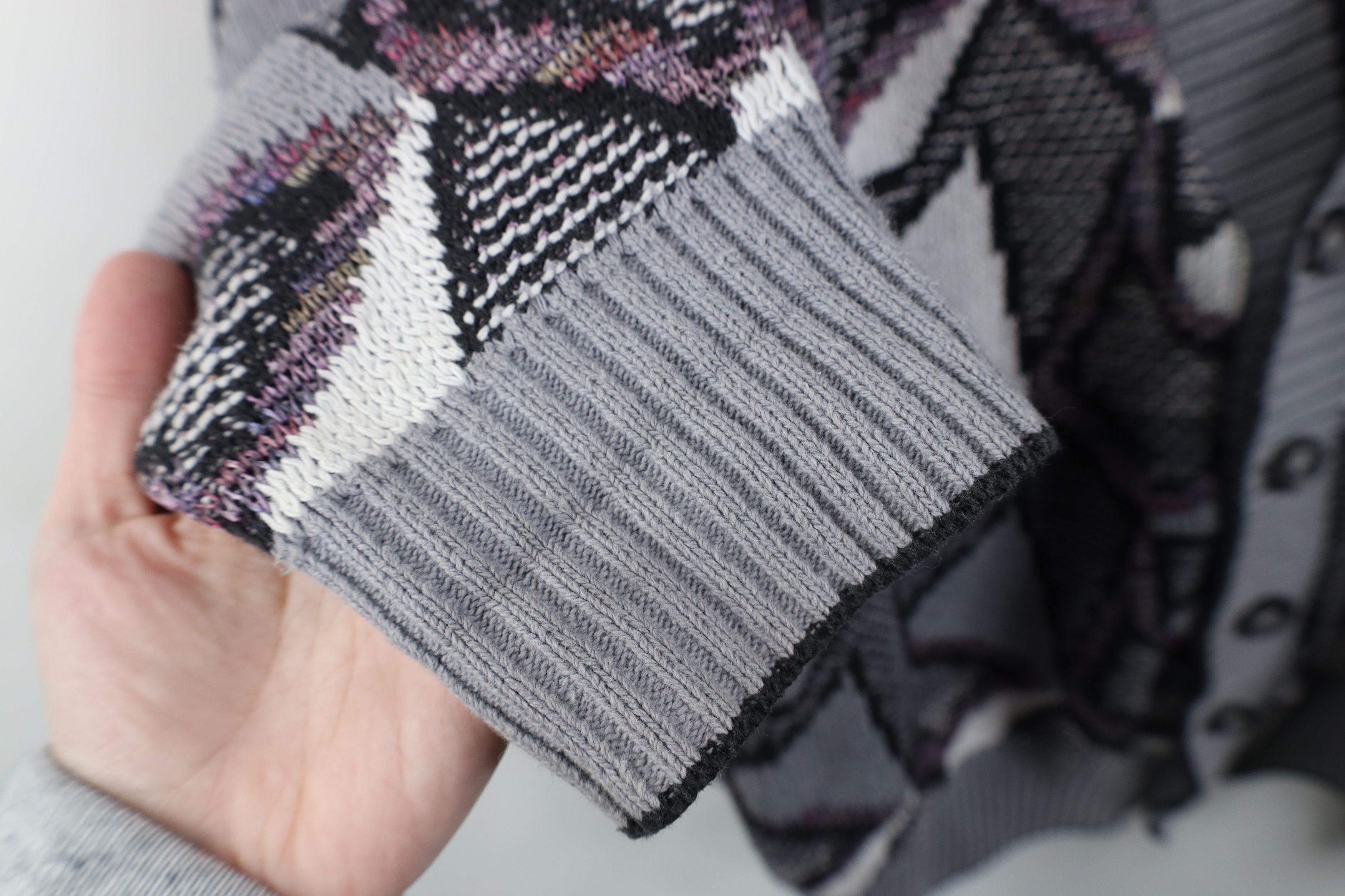 Vintage Vintage 90s Streetwear Geometric Knit Cardigan Sweater USA Size US XXL / EU 58 / 5 - 7 Thumbnail