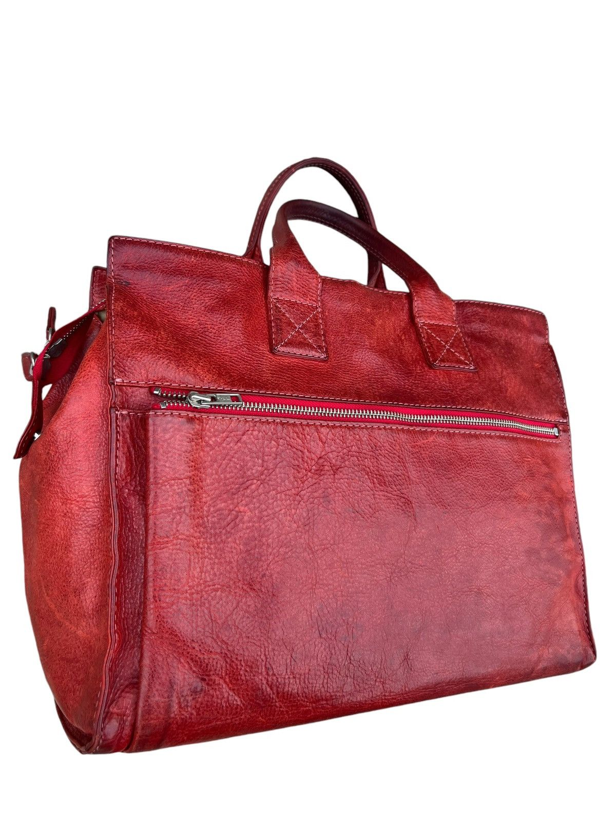 Japanese Brand Vintage PICCINO Tokyo Stains Patina Leather Bag Size ONE SIZE - 7 Thumbnail